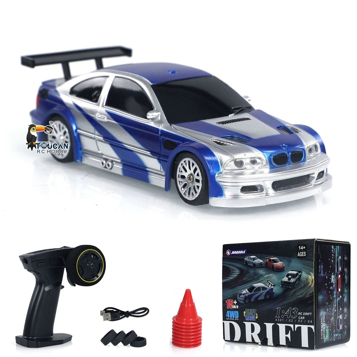 1/43 4WD Scale Ready to Go Plastic RC Race Car Remote Control Drift Car Mini Toy Lights Simulation Model 40G Emulated Car Hobby Models