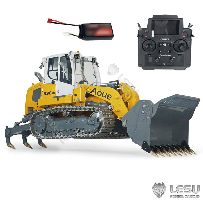 LESU 1/14 636 Hydraulic Construction Vehicles Radio Controlle Track Loader Light Sound Motor Metal Openable Closable Bucket