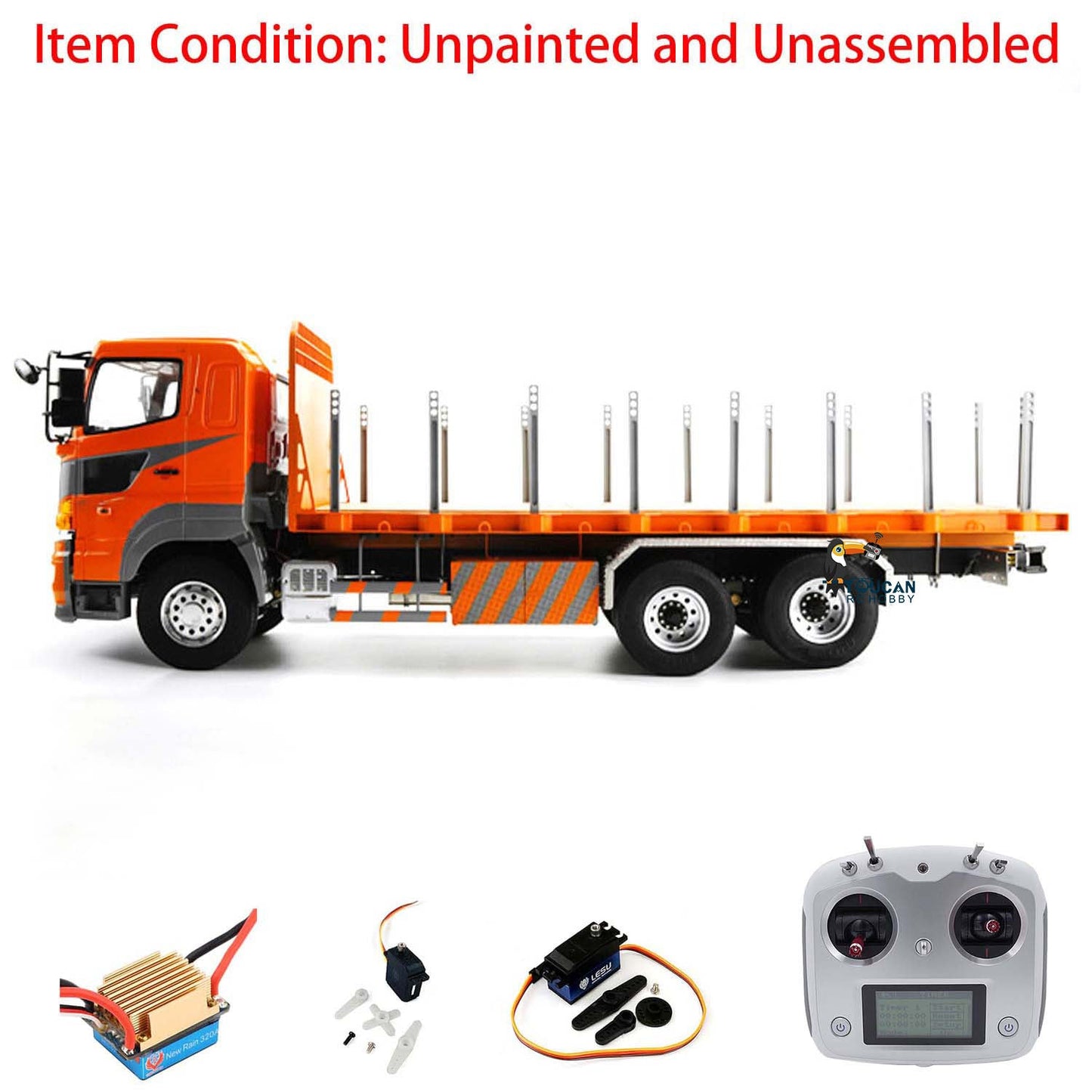 LESU 1/14 6x4 RC Lorry Model Flatbed Car Radio Control Tractor TruckESC Motor for TAMITA Trailer Remote Controlled Transport Vehicles