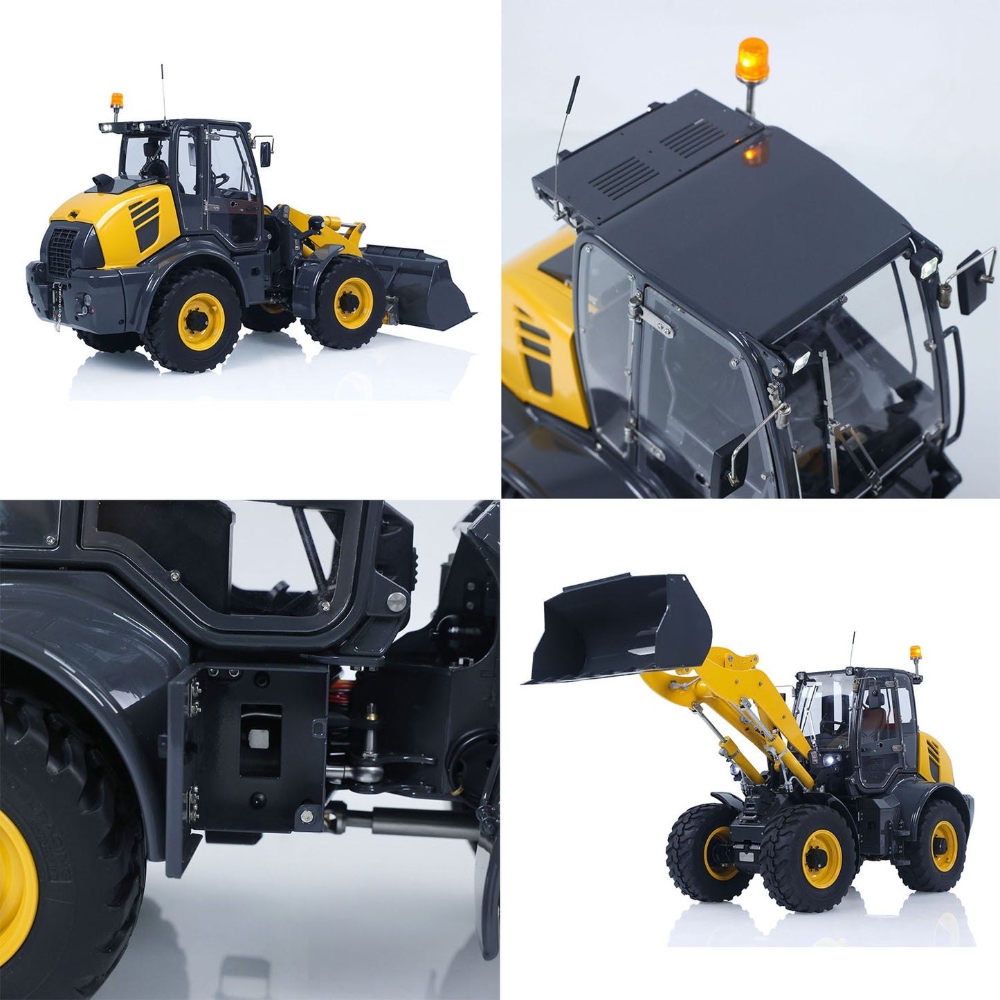 LESU PNP 1/14 4X4 RC Hydraulic Loader Aoue WA100M-8 Metal Remote Control Construction Vehicle Model 4CH Valve Axle Lock Sound Light Assembled