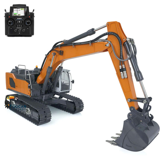 Metal 1/14 RC Hydraulic Excavator 945 Remote Control Painted Trucks Metal Claw Sieve Bucket Curved Ripper Fork DIY Parts