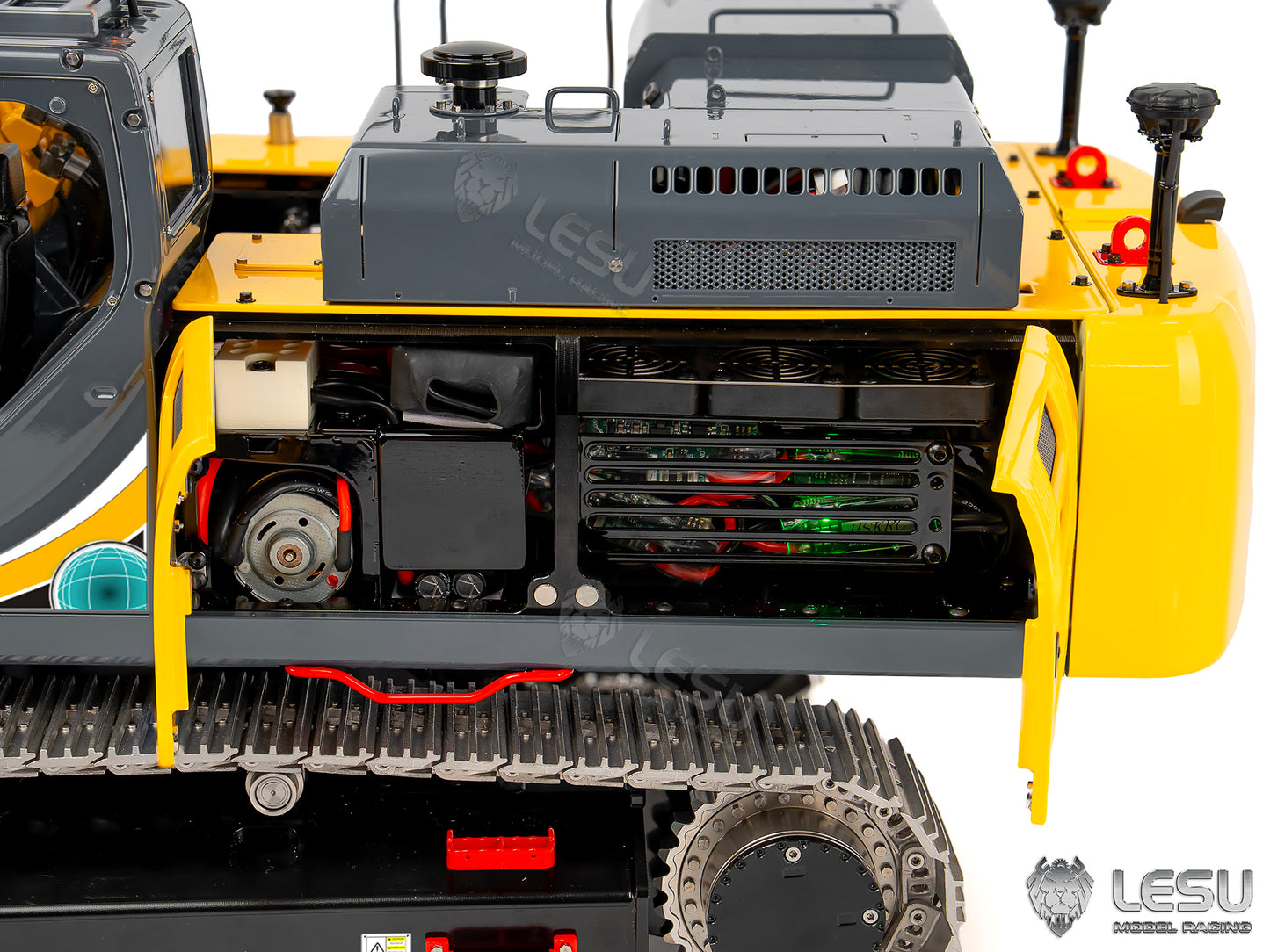 Metal LESU 1/14 Remote Control Hydraulic Tracked Excavator SK500 RC Digger 6CH Valve 3MAP Pump Brass Relief Valve Light System