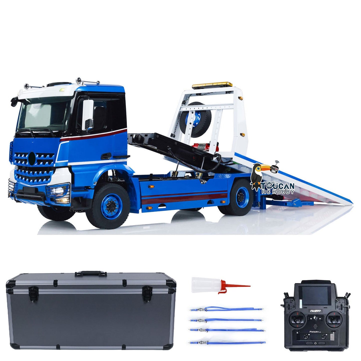 1/14 4X4 JDModel RC Hydraulic Wrecker Tow Car Remote Controlled Flatbed Truck Car Model Simulation Car with ESC Motor Servo