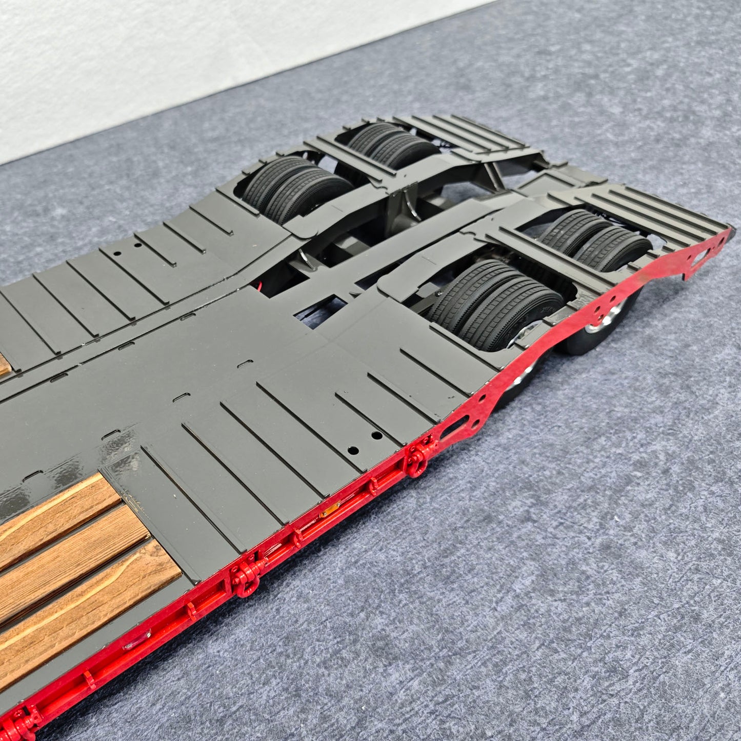 2-Axles Metal Trailer Lowboy Gooseneck for 1/14 TAMIYA RC Tractor Truck Radio Control Vehicle DIY Model Lorry Car Excavator