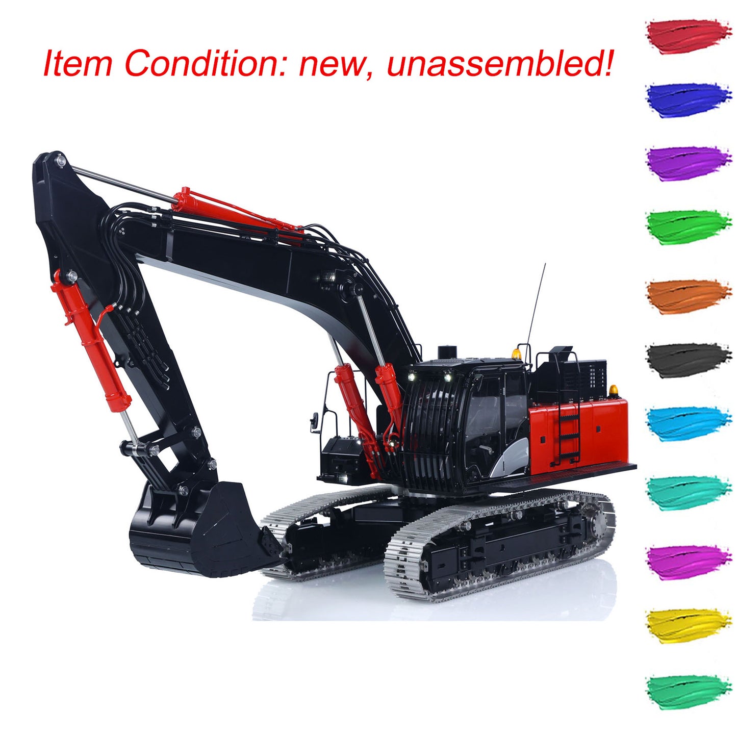 LESU Aoue ZX490 1/14 Remote Control Hydraulic Excavator KIT CNC Metal RC Digger Car 6CH Valve Light Brushless Pump Motor Model Engineering Vehicle