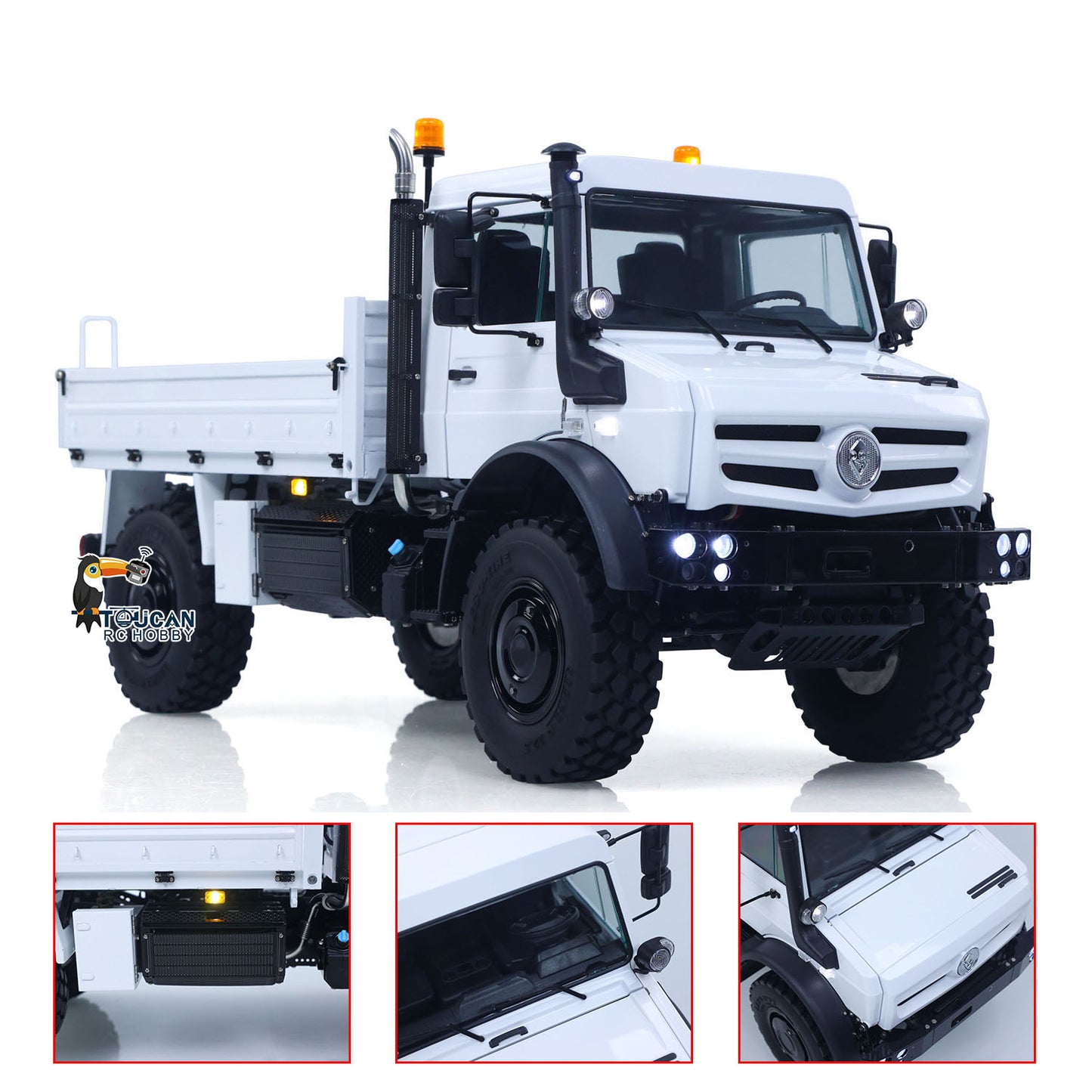 U4023 LESU 4WD 1/14 Remote Control Off Road Car Metal RC ATV Light Truck Model Differential Locks Wheel Hub Reduction No Battery