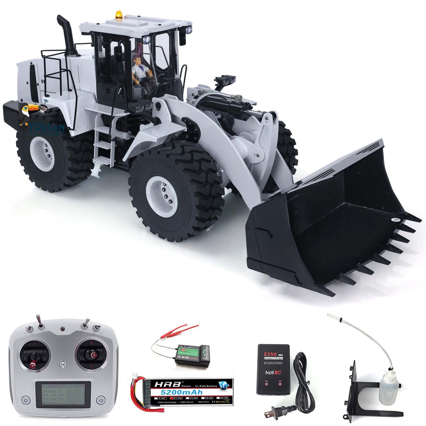 US Stock Metal 1/14 Hydraulic RC WA470 Loader Model Electric Car ESC Motor Servo Lights Charger Ready to Run Construction