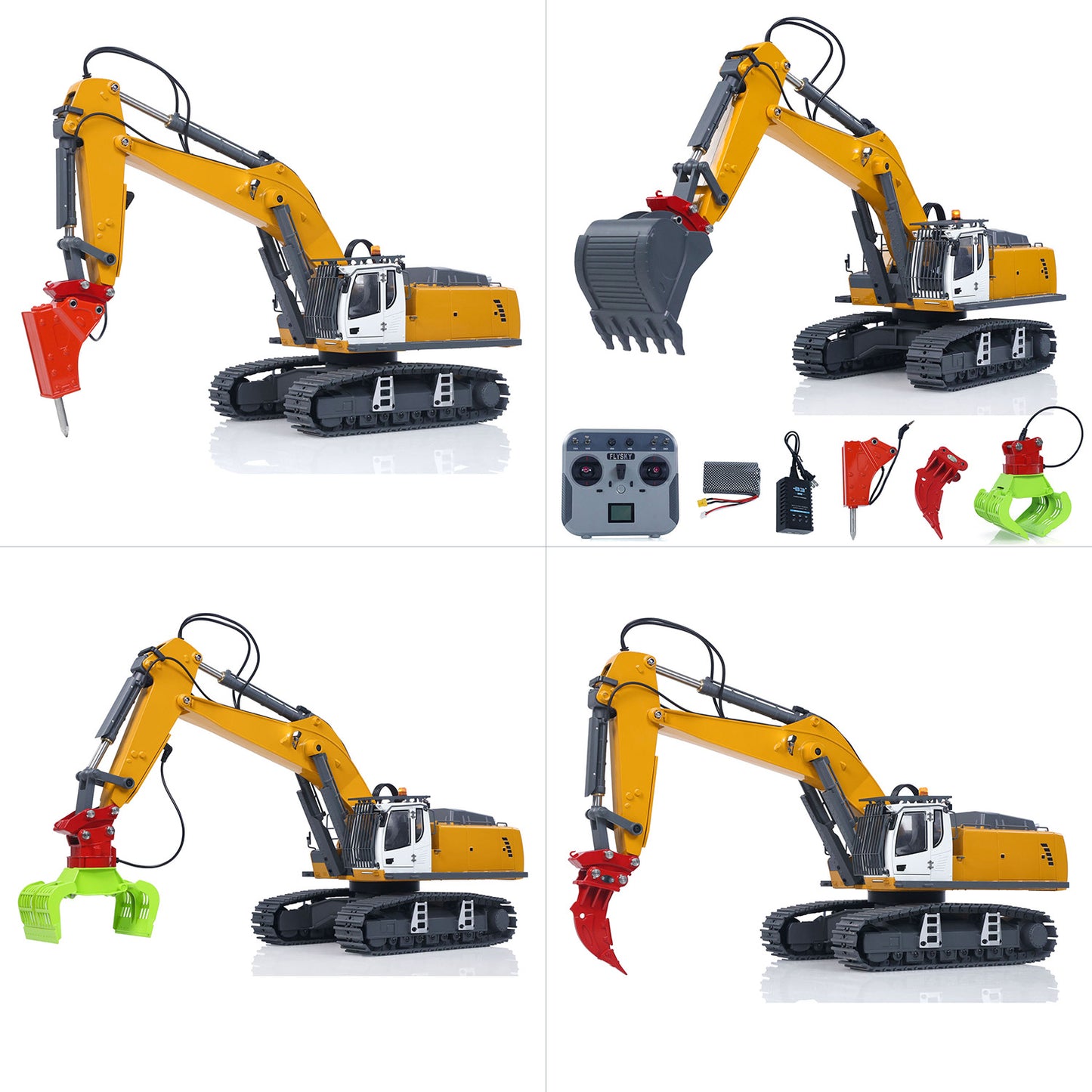 US STOCK 1/18 Kabolite 5901 100S Electric Lifting RC Excavator Flysky Remote Control Digger Engineering Vehicle Electric Ripper Hammer