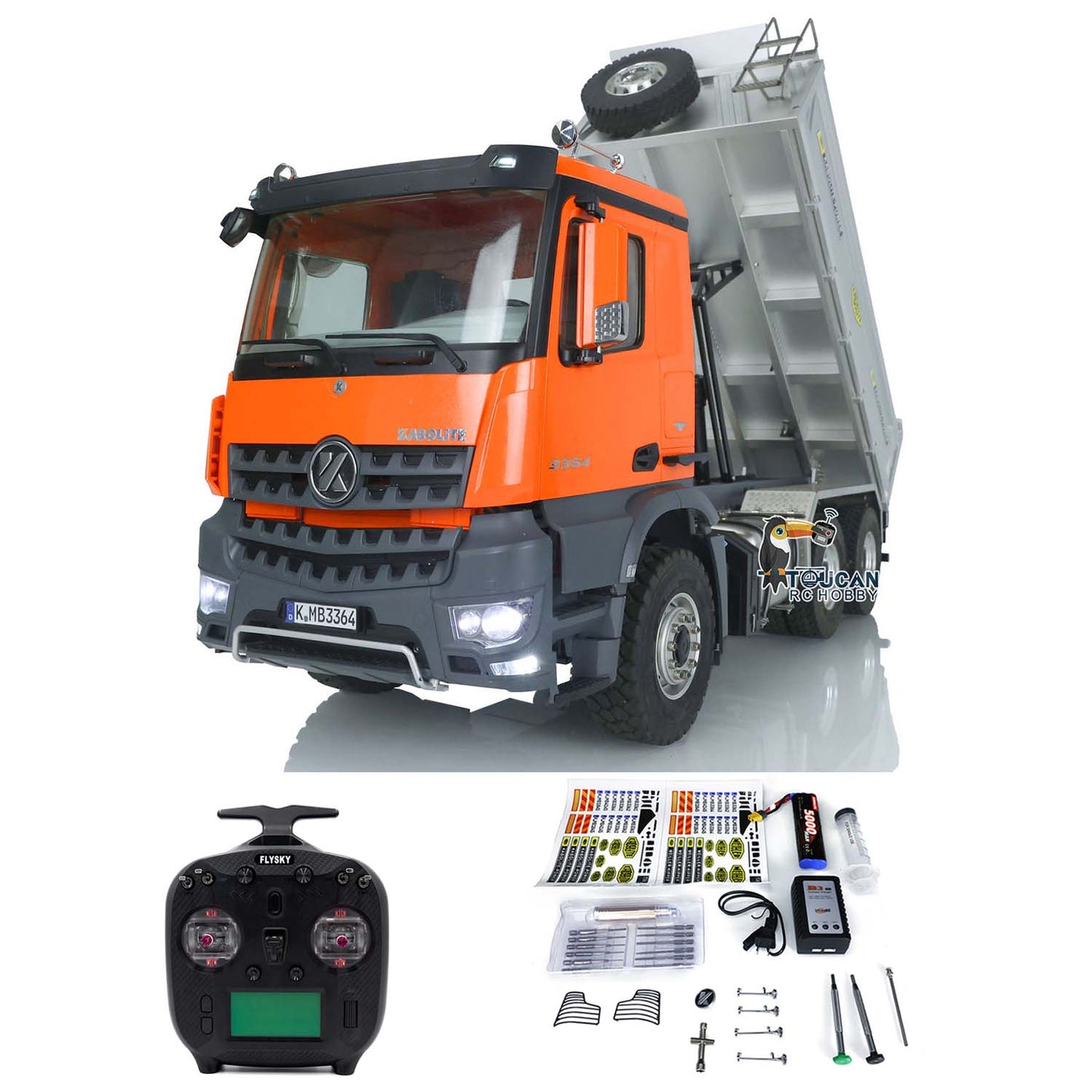 1/14 6*6 K3364 Kabolite Metal RC Hydraulic Dump Truck Vehicles Remote Control Tipper Cars Assembled and Painted Models ESC Motor