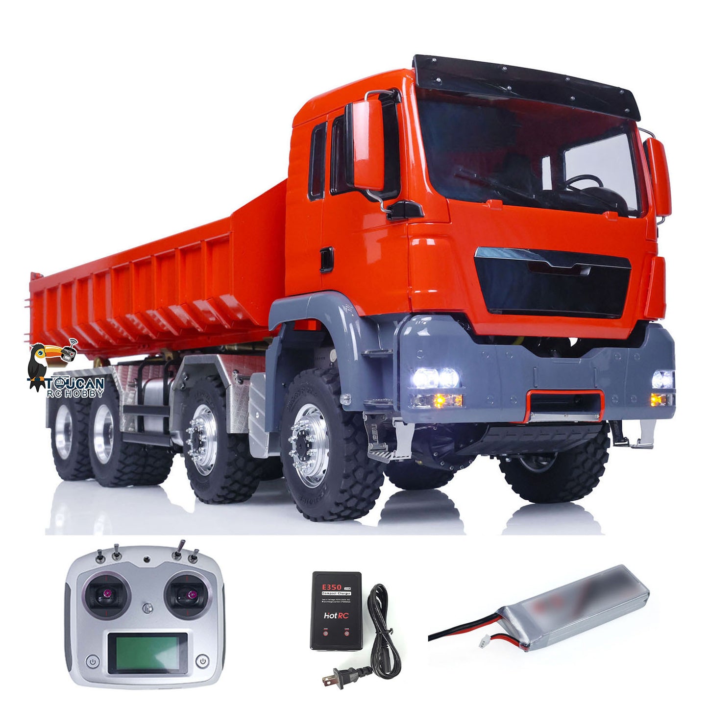 1/14 LESU Hydraulic RC Roll On/Off Dump Truck 8x8 Metal RTR Full Dumper Lorry Vehicle