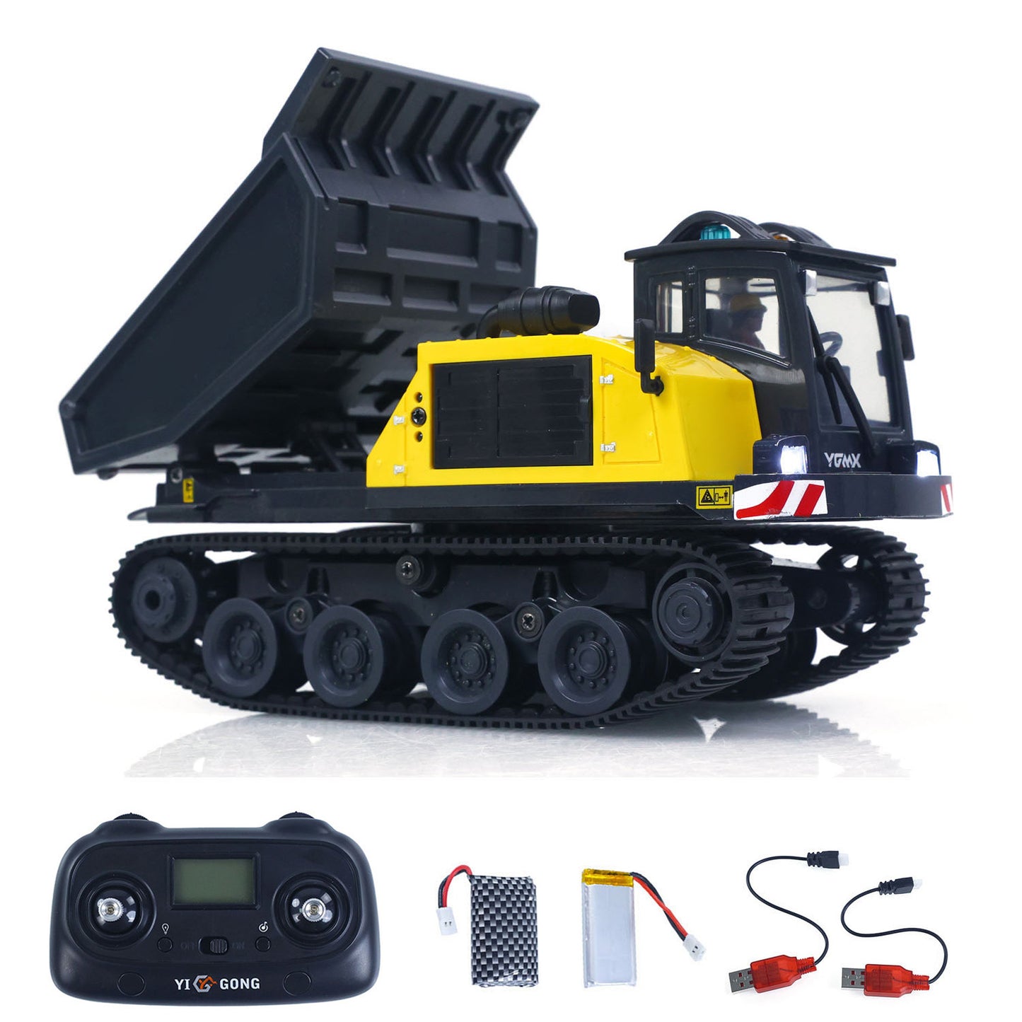 Fast Shipping 1/50 T14R Panther RTR Electric RC Crawler Dump Truck Construction Vehicle Tracked Tipper Finished Model Toys Lights Sounds Unit