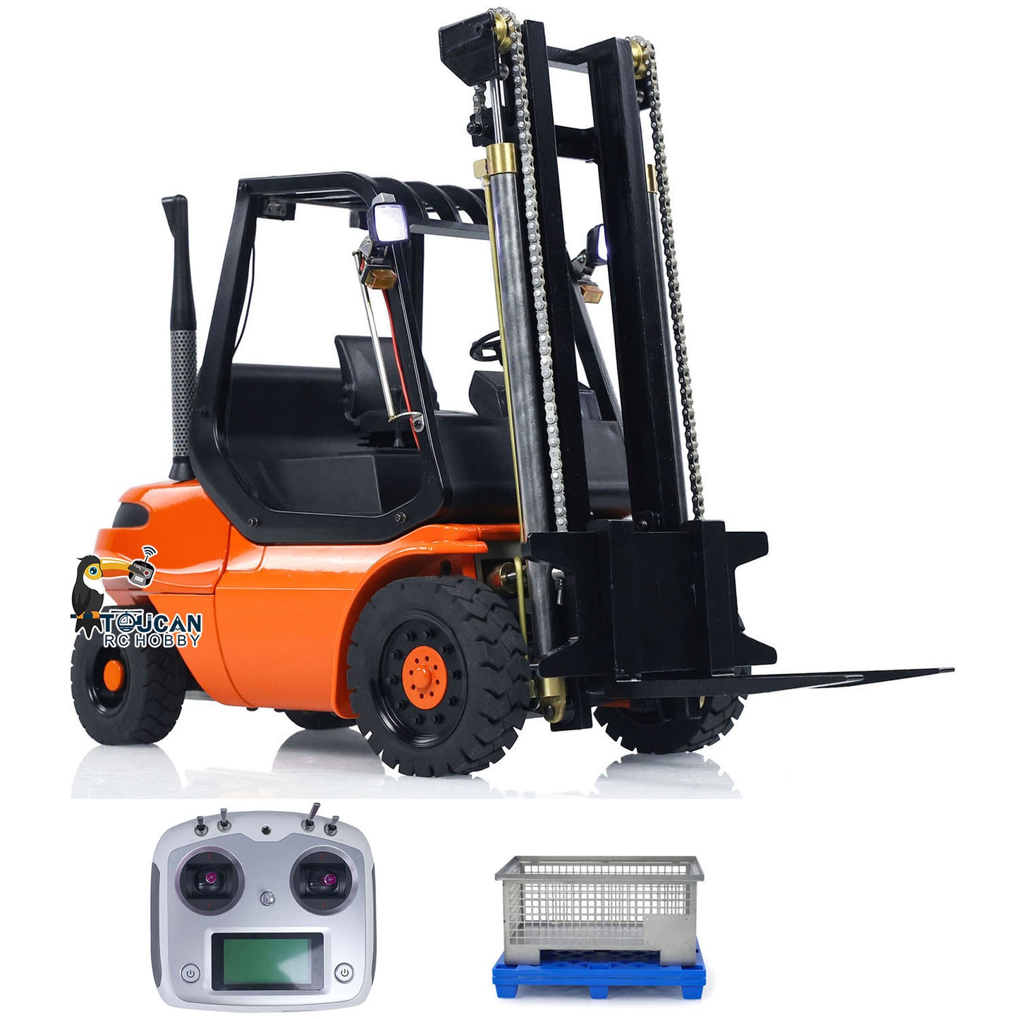 1/14 Hydraulic RC Forklift Wheeled Transfer Car Metal Construction Vehicles