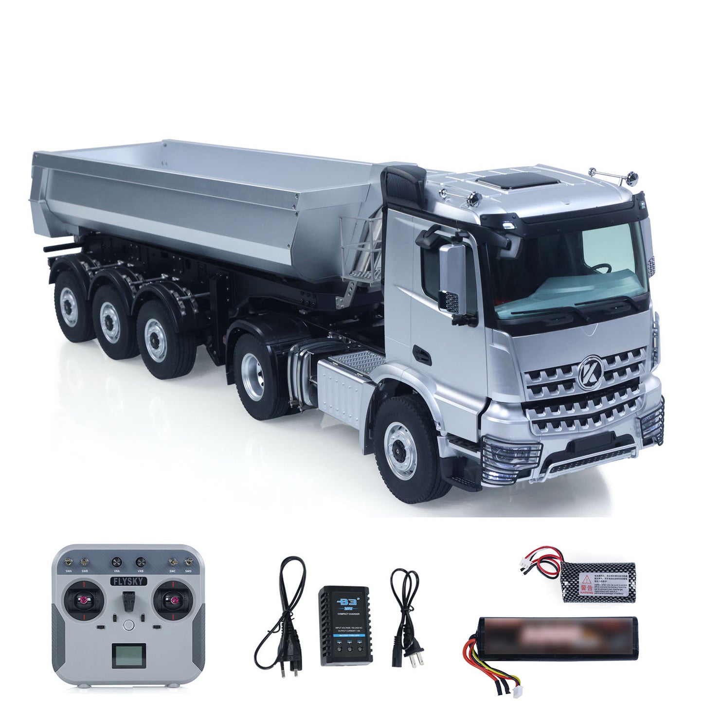 Fast Shipping Kabolite RTR Car 1/14 4X4 RC Tractor Truck 3Axles Electric Lifting Dump Trialer