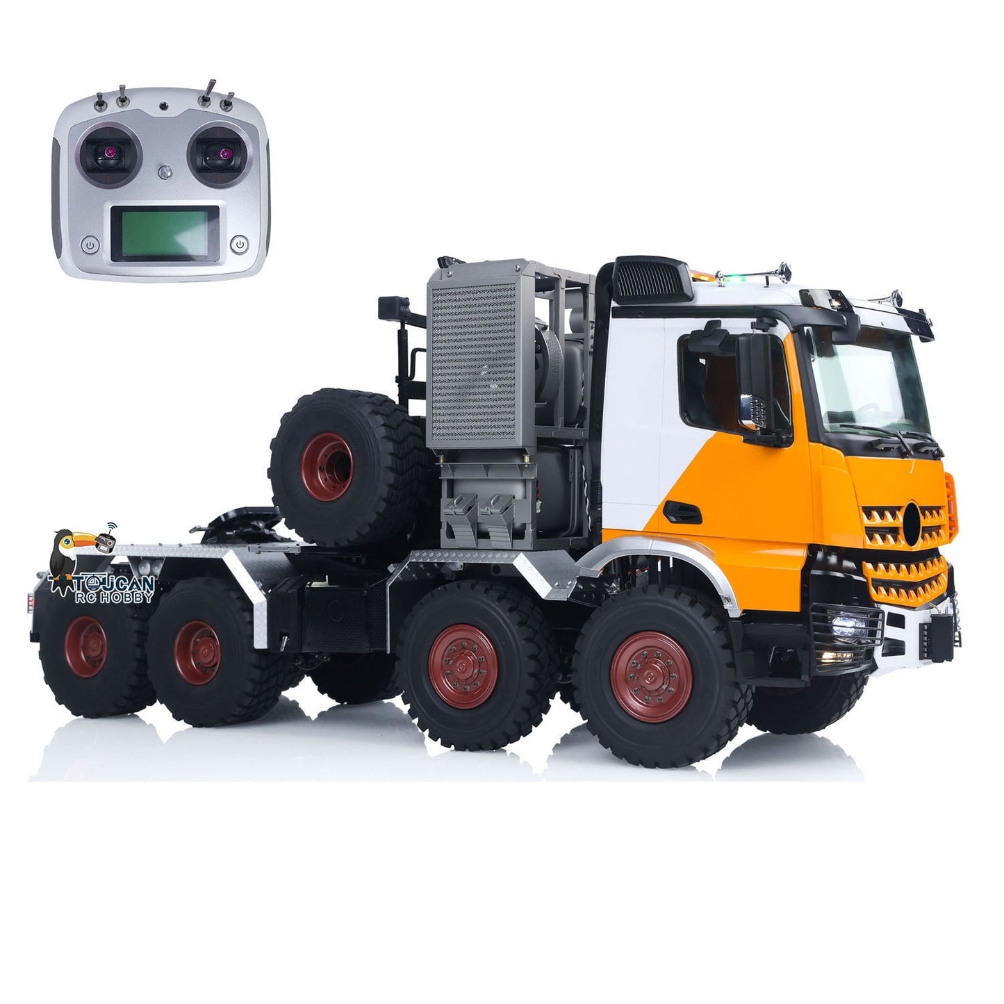 1/14 8x8 Metal RC Off Road Tractor Truck Ar3363 Remote Control Lorry Car Differential Lock Axle 3Speed Gearbox I6S Radio