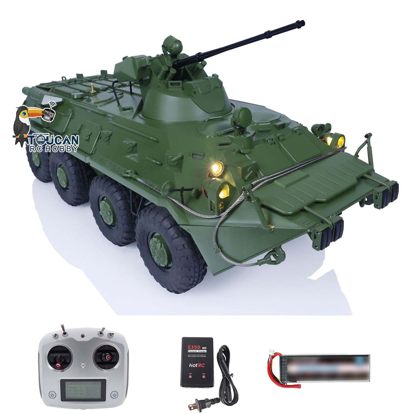 CROSSRC BT8 8X8 1/12 RC Armored Military Car Model Radio Control Transport Vehicle Hobby Vehicle RTR Painted FlySky I6S