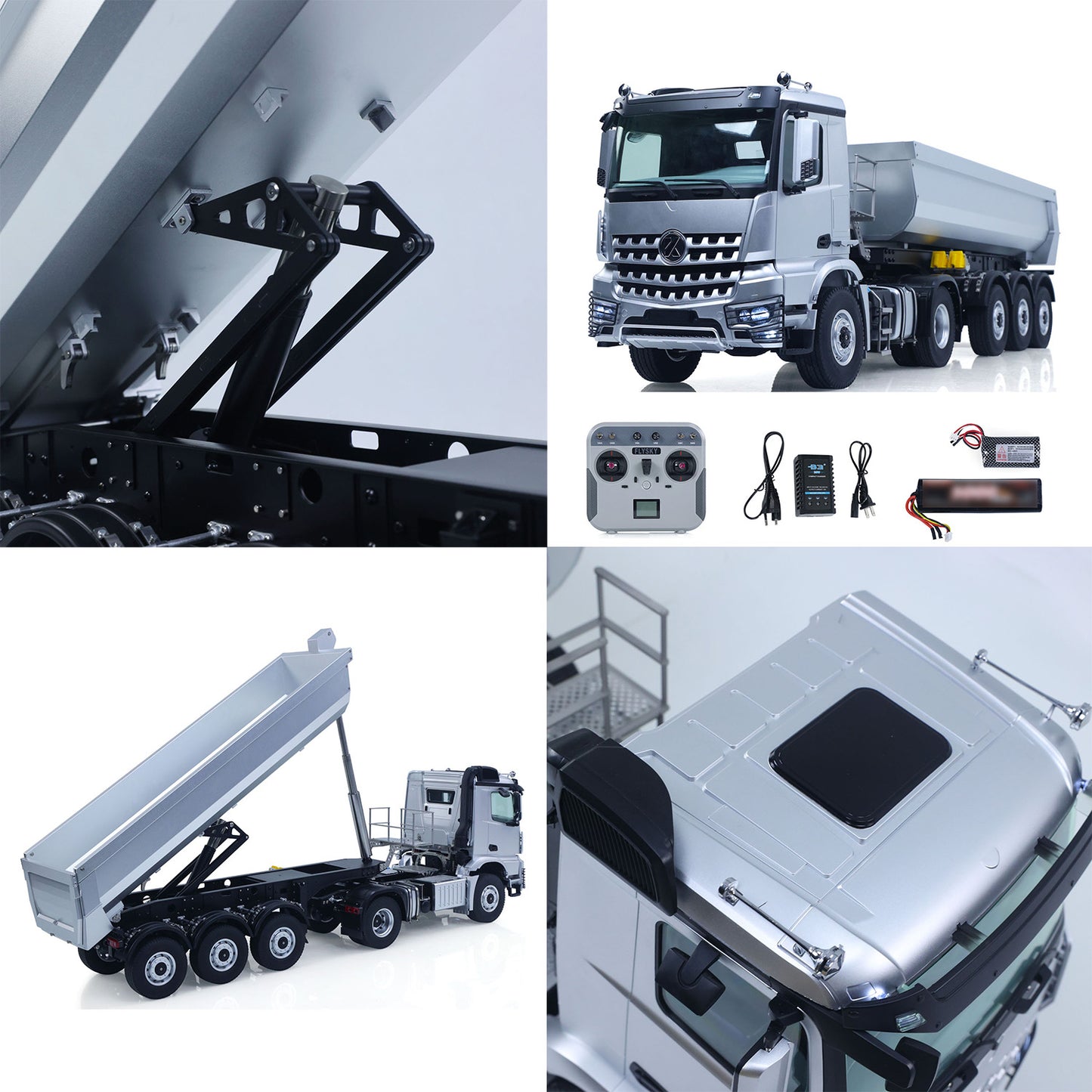 New Arrival Kabolite RTR Car 1/14 Scale 4X4 RC Tractor Truck 5801 3Axles AWD With Electric Lifting Hopper Dump Trailer Tipper Battery