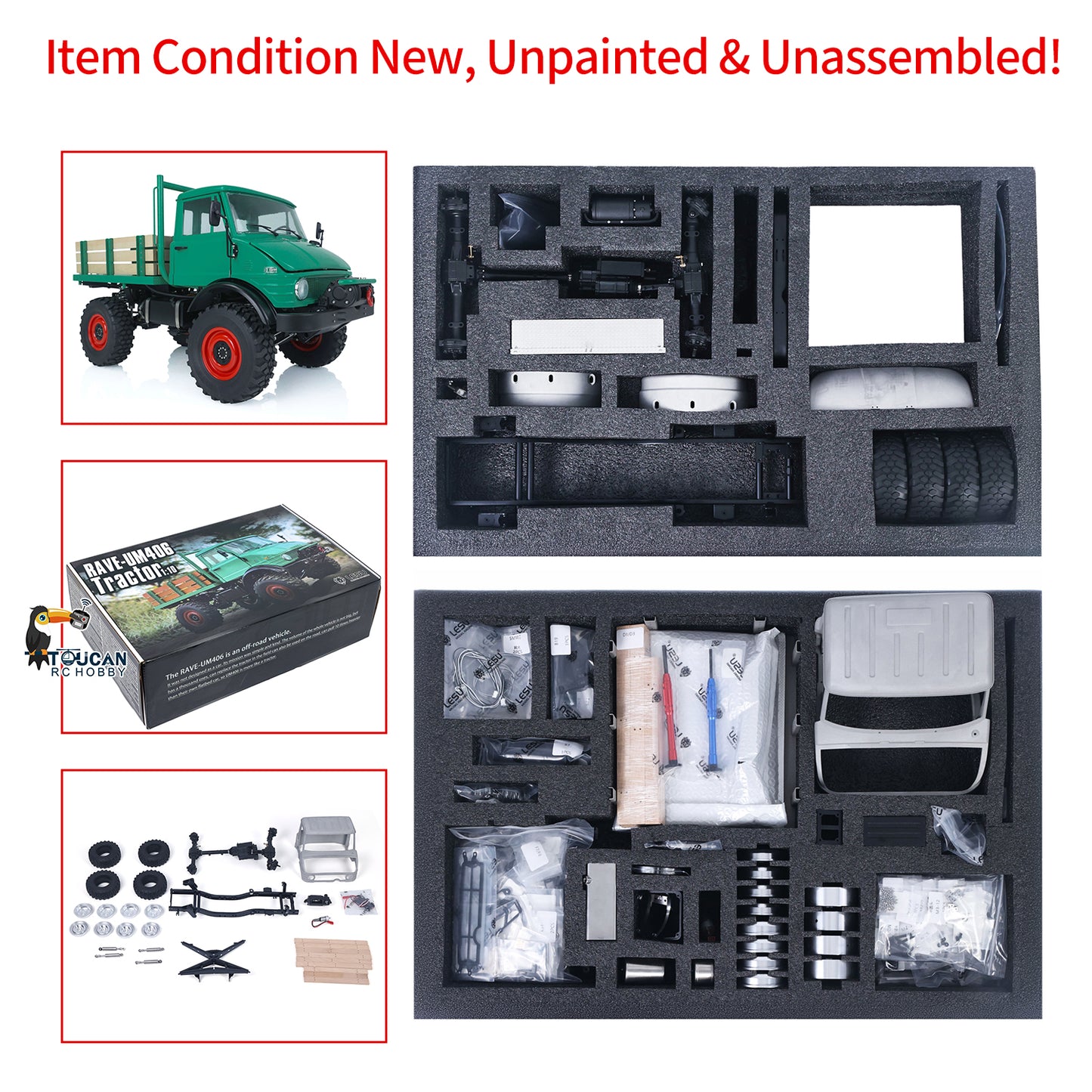 LESU 1/10 U406 RC Off-Road Vehicles for 4x4 Truck Remote Control Climbing Car Hobby Model DIY Vehicle 433x238x248mm