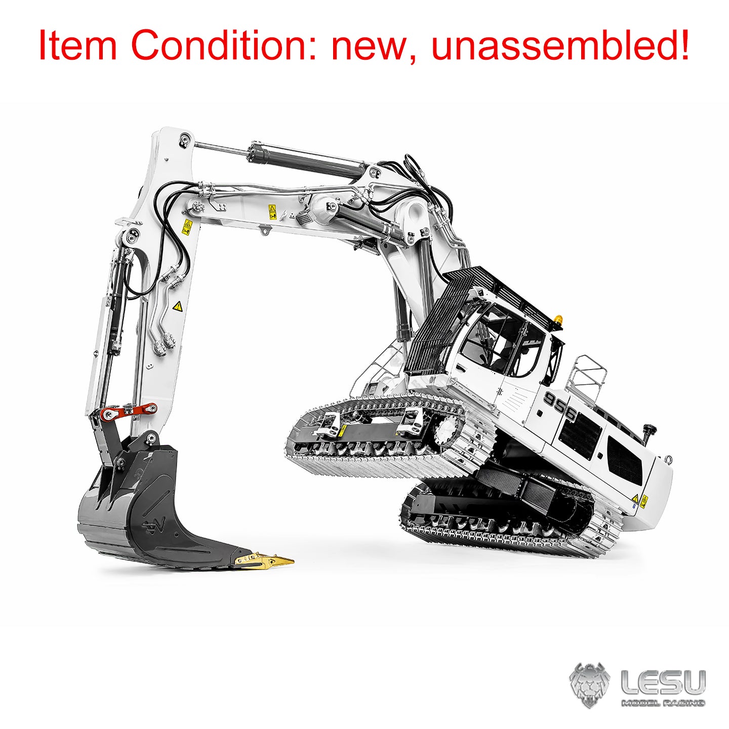 LESU 1/14 3 Arms Remote Control Metal Hydraulic Excavator Aoue LR956 KIT RC Digger Model 7CH Valve GPS 4MPA Dual Pumps Light ESC Unassembled