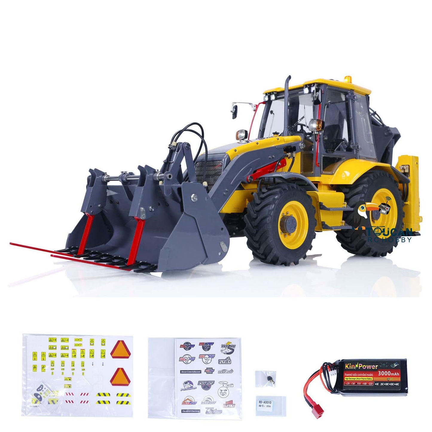 1/14 LESU Backhoe BL71 RC Loader Hydraulic Excavator Vehicle 2 in 1 Electric W/ Light Sound System Receiver Motor Servo ESC Painted Metal