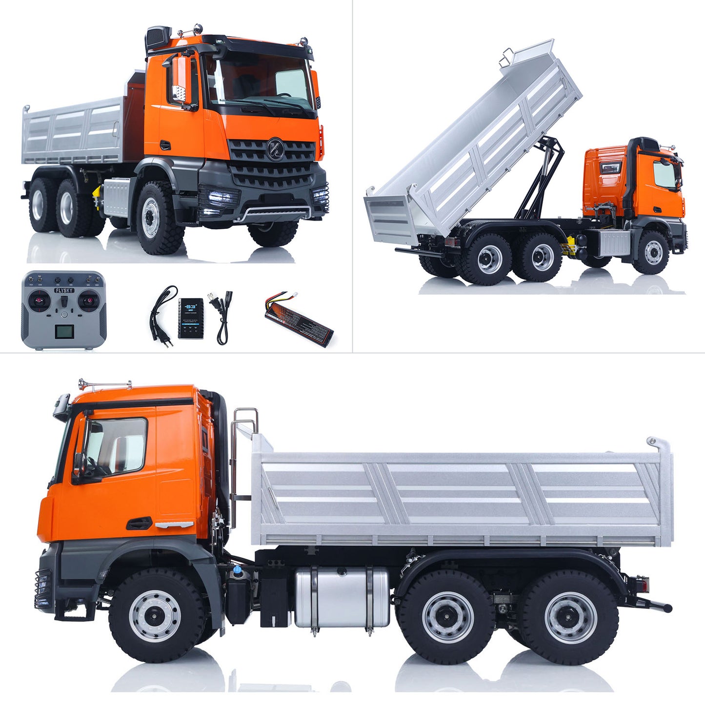 New 2.4G RC Electric Lifting Dumper 5702 Model 1:14 6x6 Remote Control Tipper Lifting Rod Vehicle Sound Light Motor RTR Car Toy