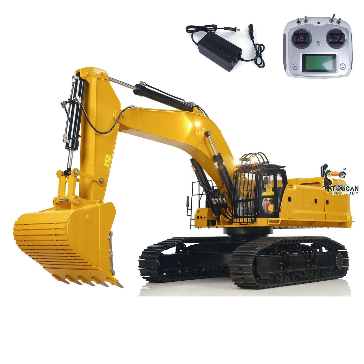 Huge 1/8 RC Hydraulic Excavator 395 C395 Metal Heavy Duty Digger RTR Radio Controlled Construction Vehicles Models Flysky Radio