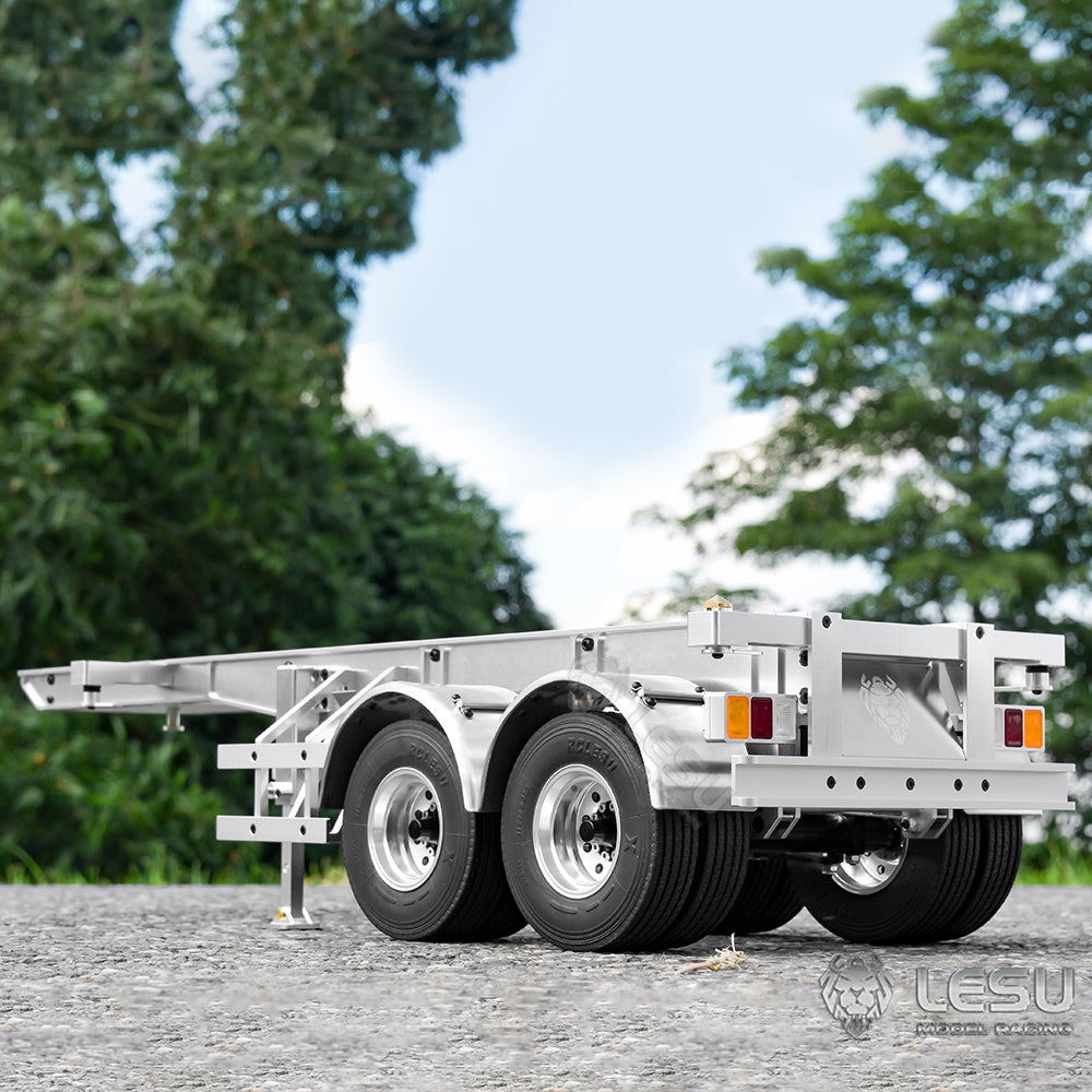 LESU 40ft 20ft Metal Trailer Chassis for 1/14 Radio Controlled Tractor Container Truck RC Cars Model