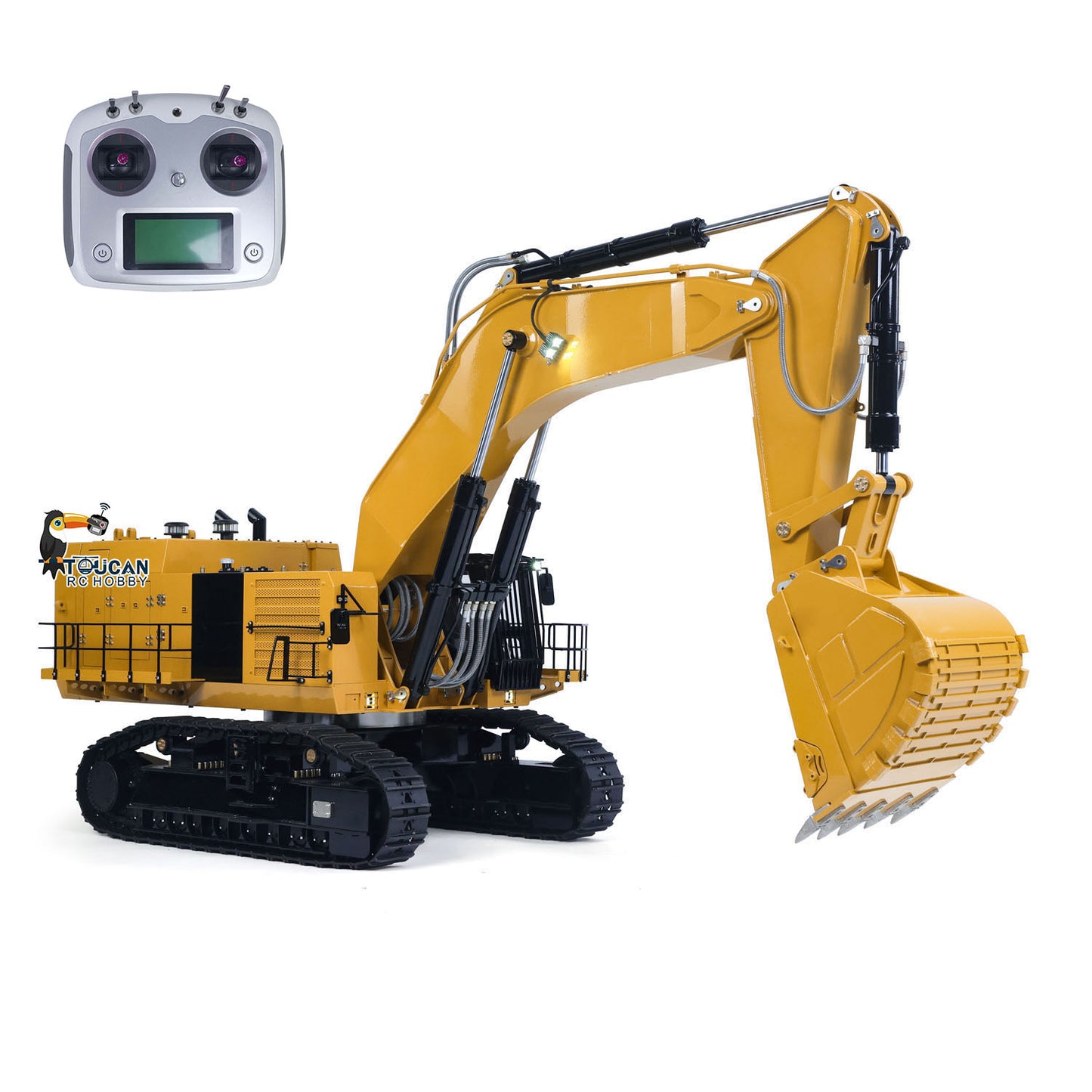 1/14 6015B Metal Hydraulic Radio Controlled Excavator Light Liquid Crystal display Painted Body Rotates 360Degrees