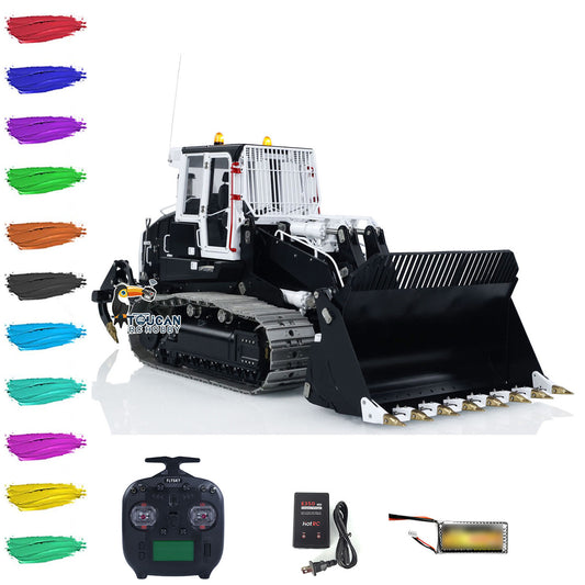 1/14 LESU RC Hydraulic Loader 973K RTR Tracked Car Model Openable Buckets Rear Plow Metal Tracks