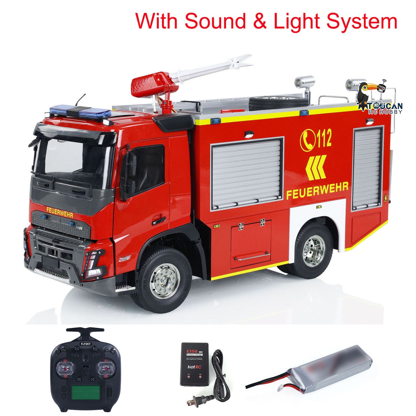 1/14 RC Fire Vehicle 4x2 Electric Car Remote Control Fire Fighting Truck Model