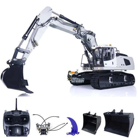 1/14 946-3 Metal Radio Control Excavator 10 Channels Tracked RC Digger Painted Body Rotary Metal Tiltable Bucket Ripper