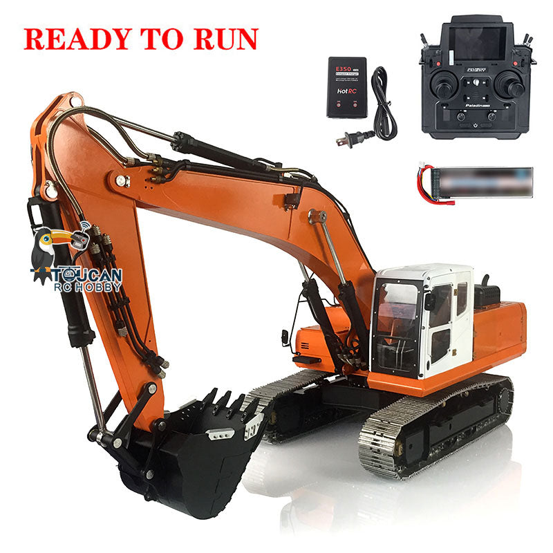 1/14 LESU PC360 Metal Hydraulic RC Excavator Tracks Painted Bucket Trailer Scarifier Compactor Crusher Three-section Arm