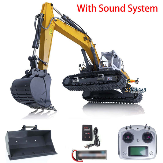 XDRC R945 1/14 RC Hydraulic Excavator RTR Metal Radio Control Construction Vehicle DIY Sieve Bucket Curved Ripper Scarifier Fork