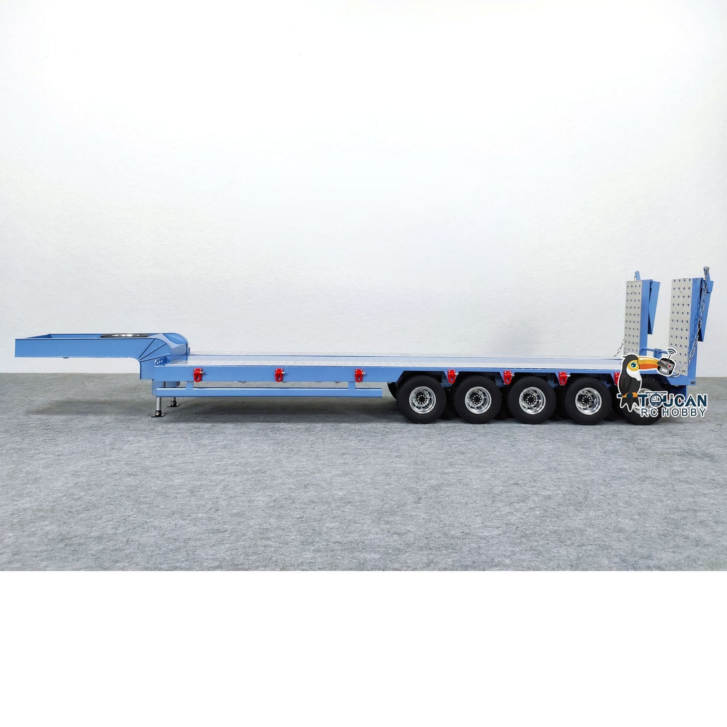 5 Axles Metal Semi-trailer for 1/14 RC Remote Control Tractor Truck Dumper Cars Construction Vehicles DIY Hobby Models Painted