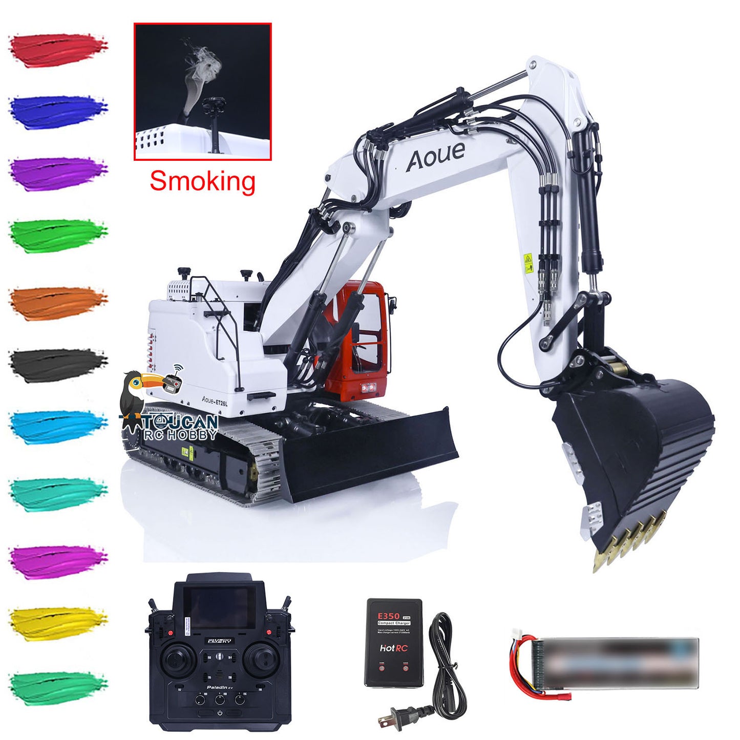 Metal LESU 1/14 RC Hydraulic Excavator Aoue ET26L PL18EV RTR Digger Model Sounds