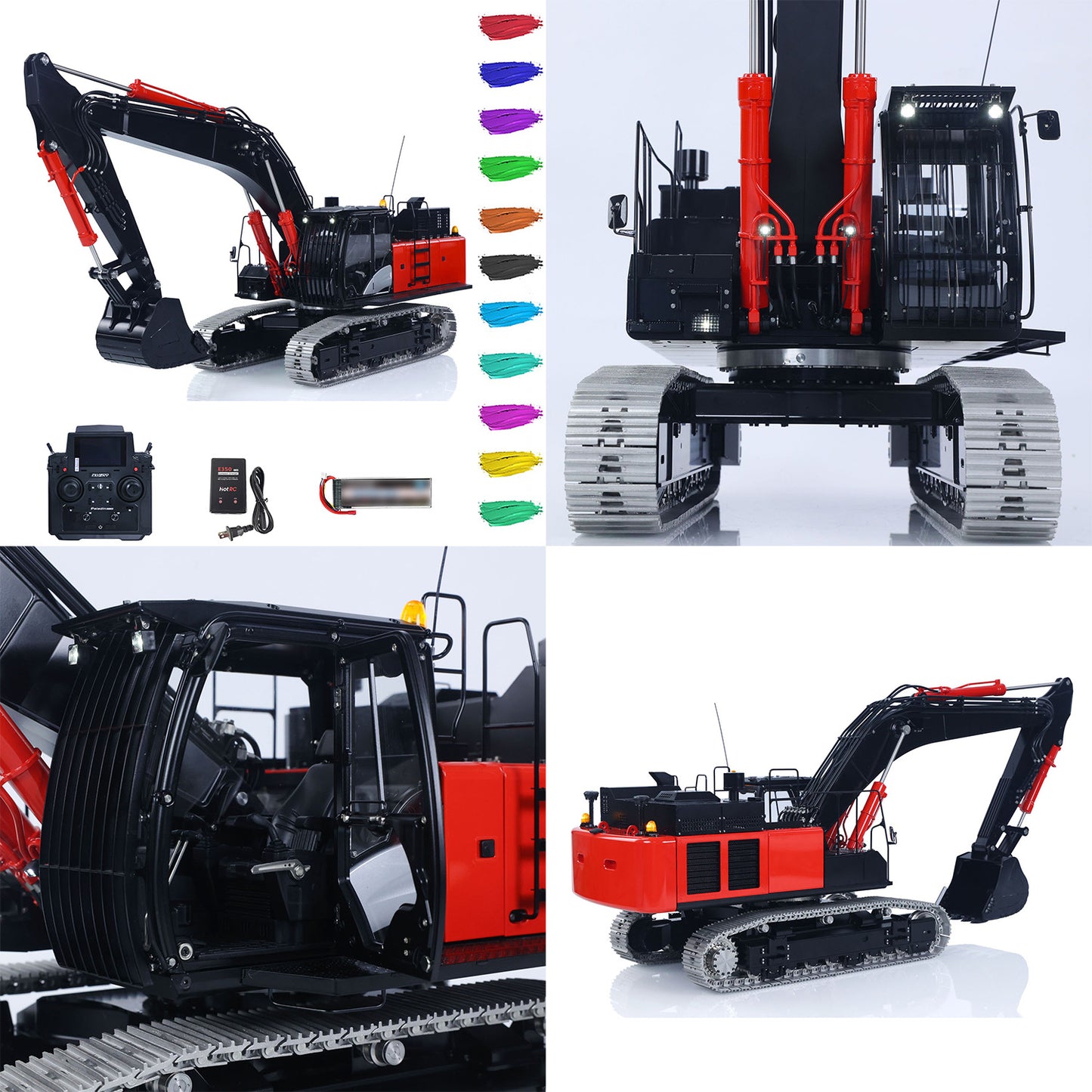 LESU 1/14 Remote Control Hydraulic Excavator Aoue ZX490 RTR CNC Metal RC Digger Car 6CH Valve Constraction Machine Light Sound Paladin PL18EV Lite