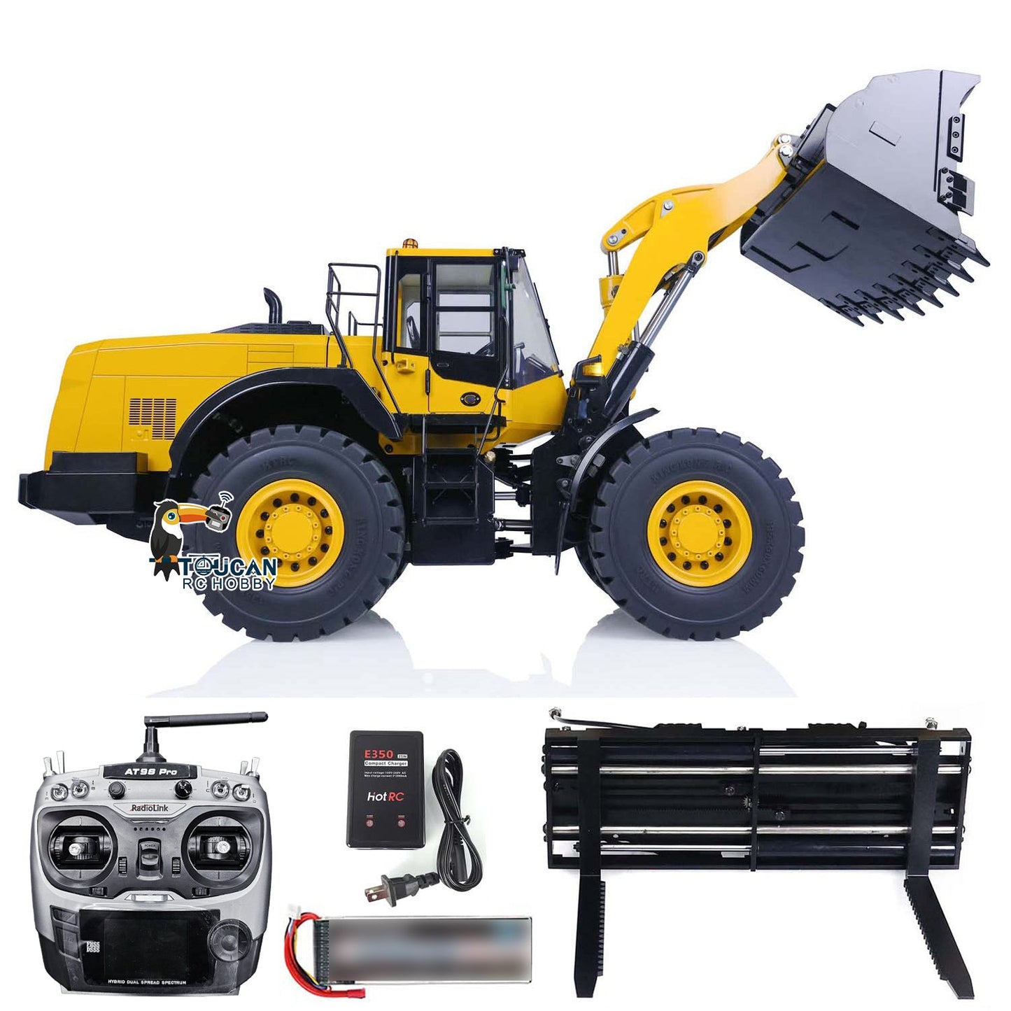 Metal MTModel WA480 1:14 Scale RC Hydraulic Loader RTR Construction Vehicles Model Assembled Reversible Bucket Tiltable Dozer Blade