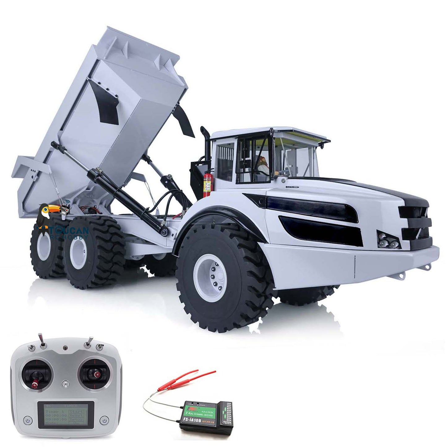 1/14 XDRC 6*6 Metal RC Hydraulic Articulated Truck Remote Control Dumper PNP DIY Hobby Model Motor ESC Light Sound