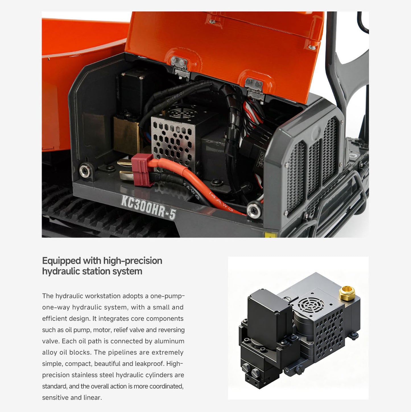 Metal LESU 1/14 Hydraulic Remote Control Tracked Dump Truck KC300HR-5 RC Dumper Model 180 Degree Rotation Openable Door Lights