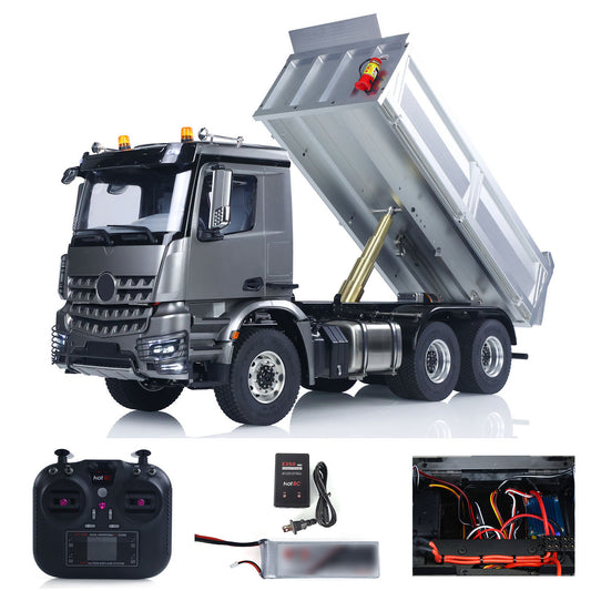 Fast Shipping Metal Chassis Model RTR 1/14 RC Hydraulic Dumper 2Speed Remote Control Tipper Car 3Axles NO Lock Differential Axle Radio Battery