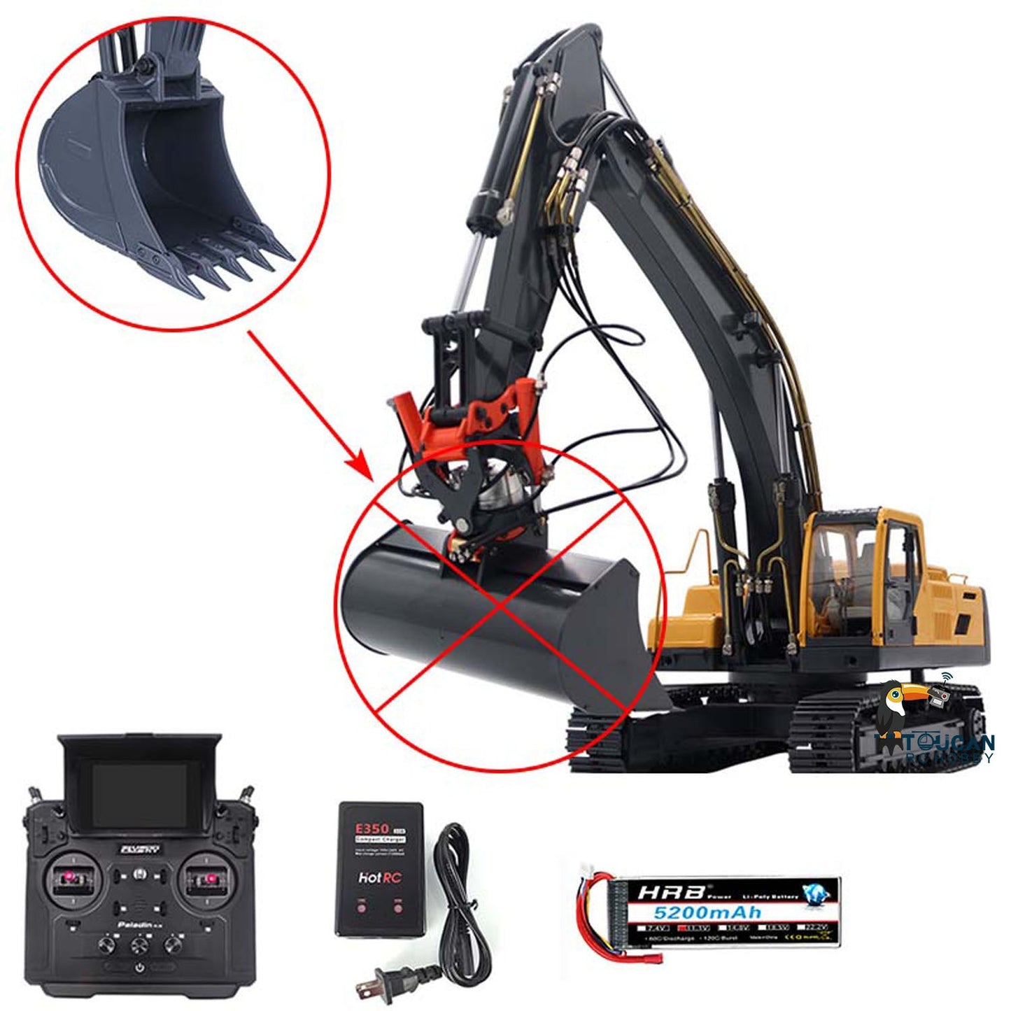 1/14 JDMODEL 106 V2 EC360 RC Hydraulic Excavator Upgraded Painted Assembled RTR Remote Control Digger Construction Vehicle Model