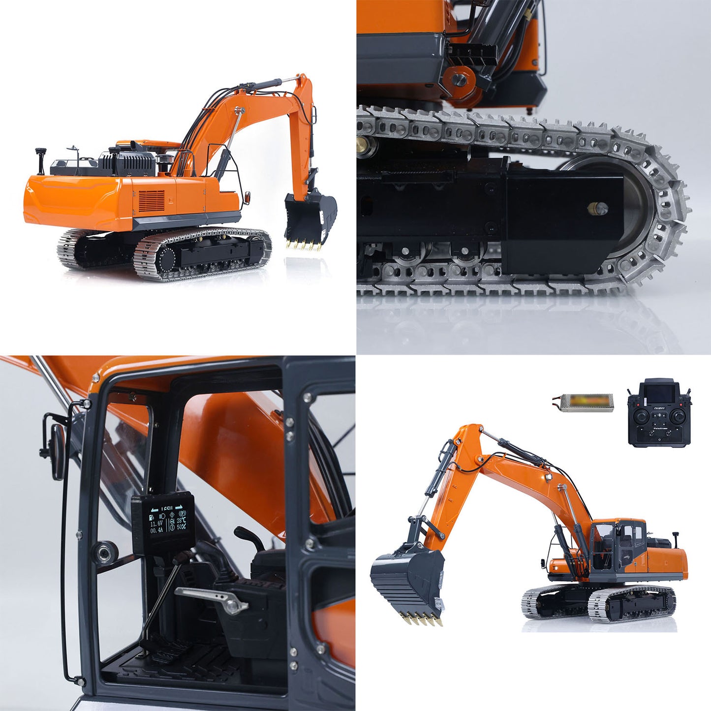 LESU Aoue DX350LC 1/14 Remote Control Digger Metal RC Hydraulic Excavator RTR Model 3CH Valve 4MPA Pump PL18EV Lite Battery Constraction Vehicle