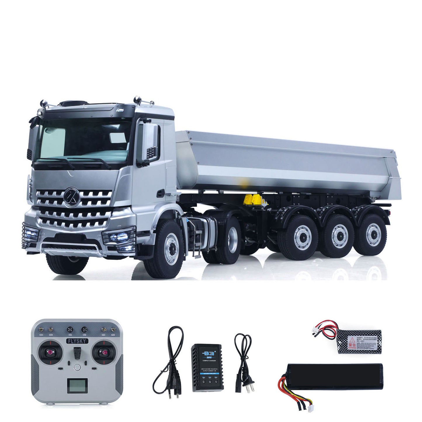 Fast Shipping Kabolite RTR Car 1/14 4X4 RC Tractor Truck 3Axles Electric Lifting Dump Trialer