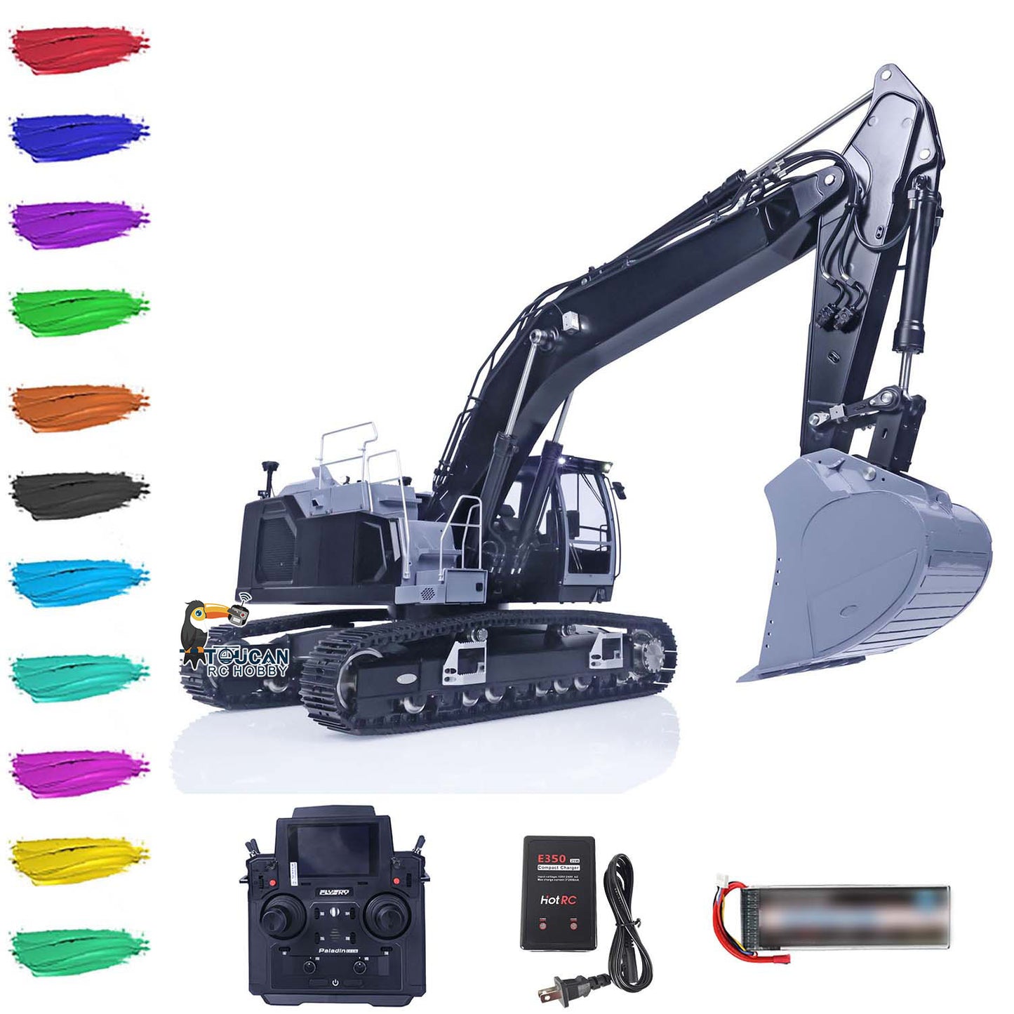 1/14 Metal LESU LR945 RC Hydraulic Excavator PL18EV Lite RTR Engineering Vehicle KIT/RTR Versions for Options 795*268*257mm