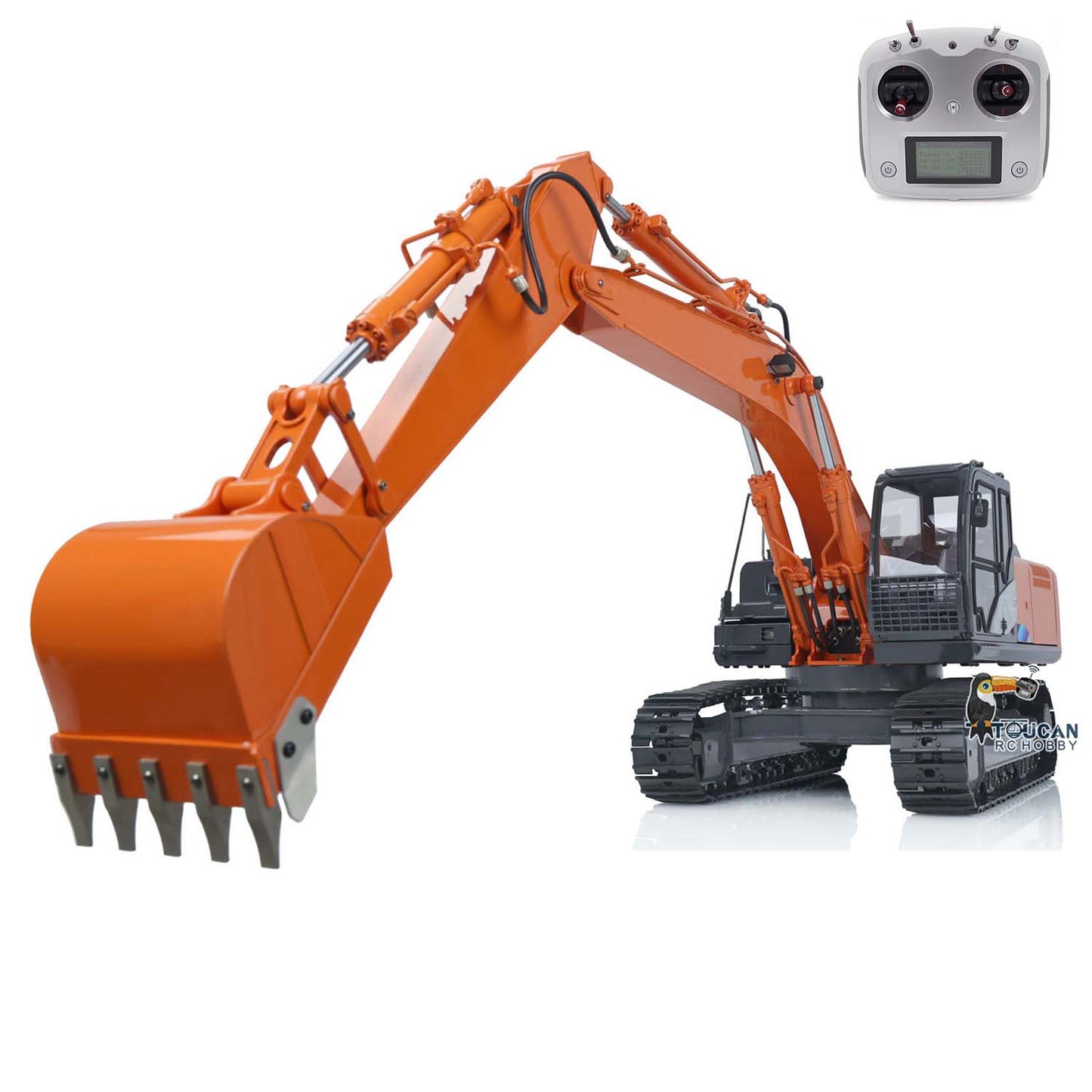 JZMODEL DIM H2 ZX210 Metal 1/12 RC Hydraulic Excavator Remote Control Digger Light System FS I6S Radio Construction Cars