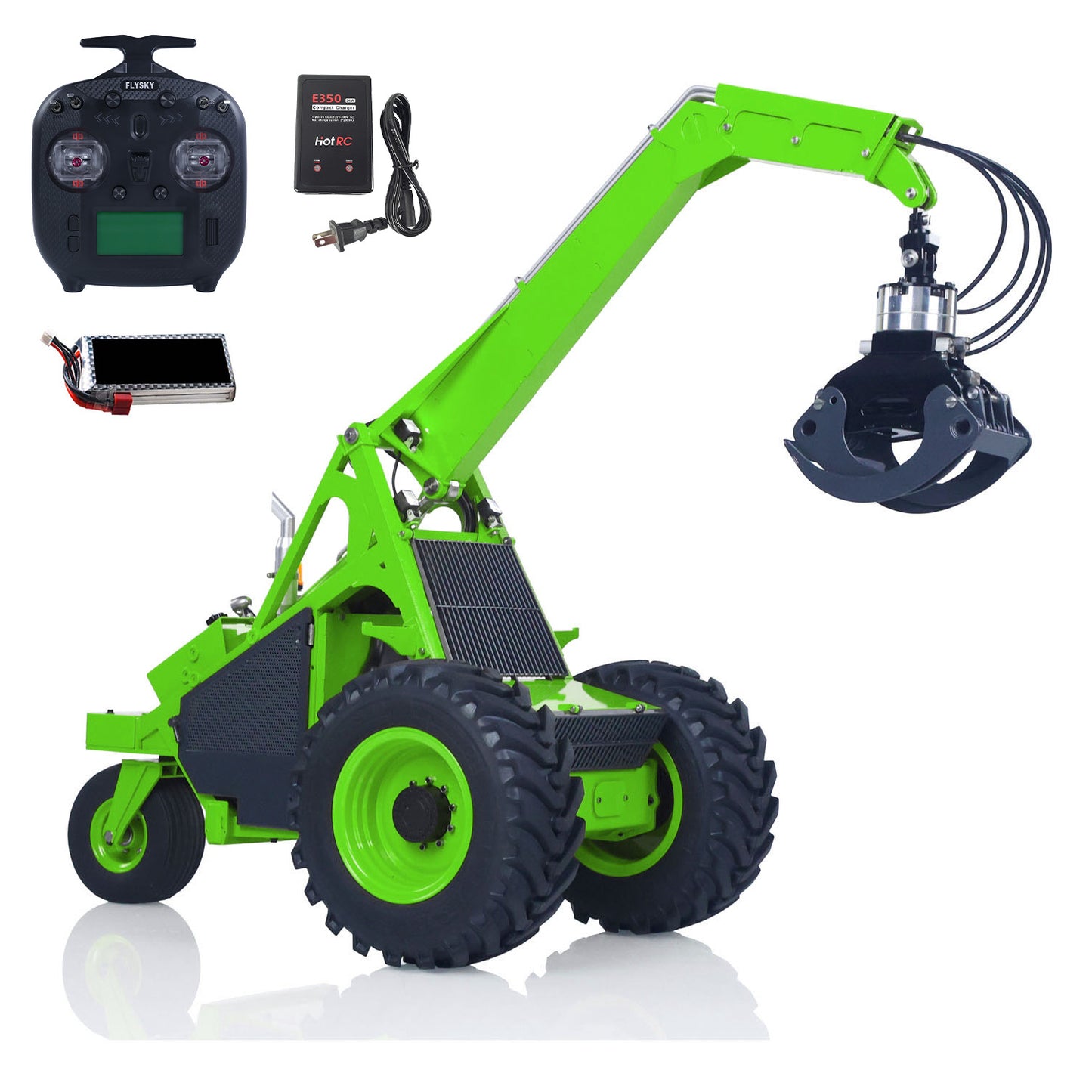 TOUCAN DIY LESU AOUE 225A Metal 1/14 RC Hydraulic Log Loader Remote Control Sugarcane Loader RTR Model 4CH Valve ST8 Radio Battery Constraction Car