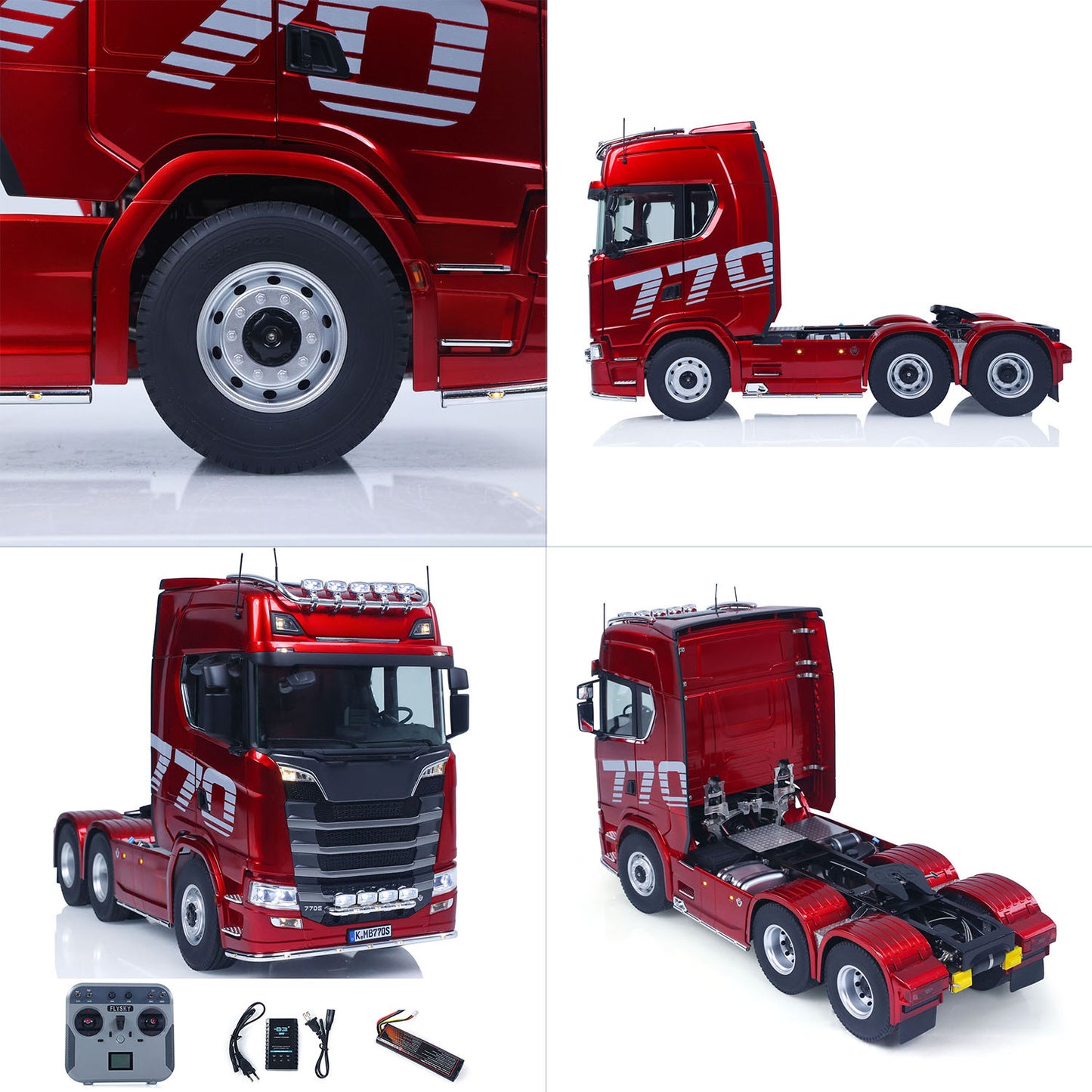 Fast Shipping KABOLITE 1/14 770S 100 RC Tractor Truck 6x6 Remote Control Lorry Car 2Speed Gearbox Differential Lock Battery Radio RTR Model