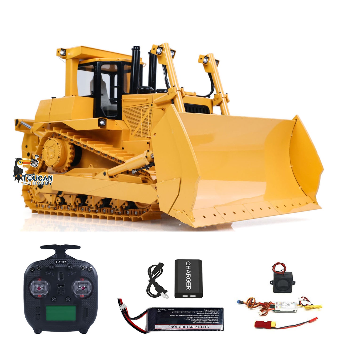 JDModel Metal 1/14 DXR2 RC Hydraulic Bulldozer Remote Controlled Dozer W/ New Sound Module Simulation Model PNP/RTR Optional Versions