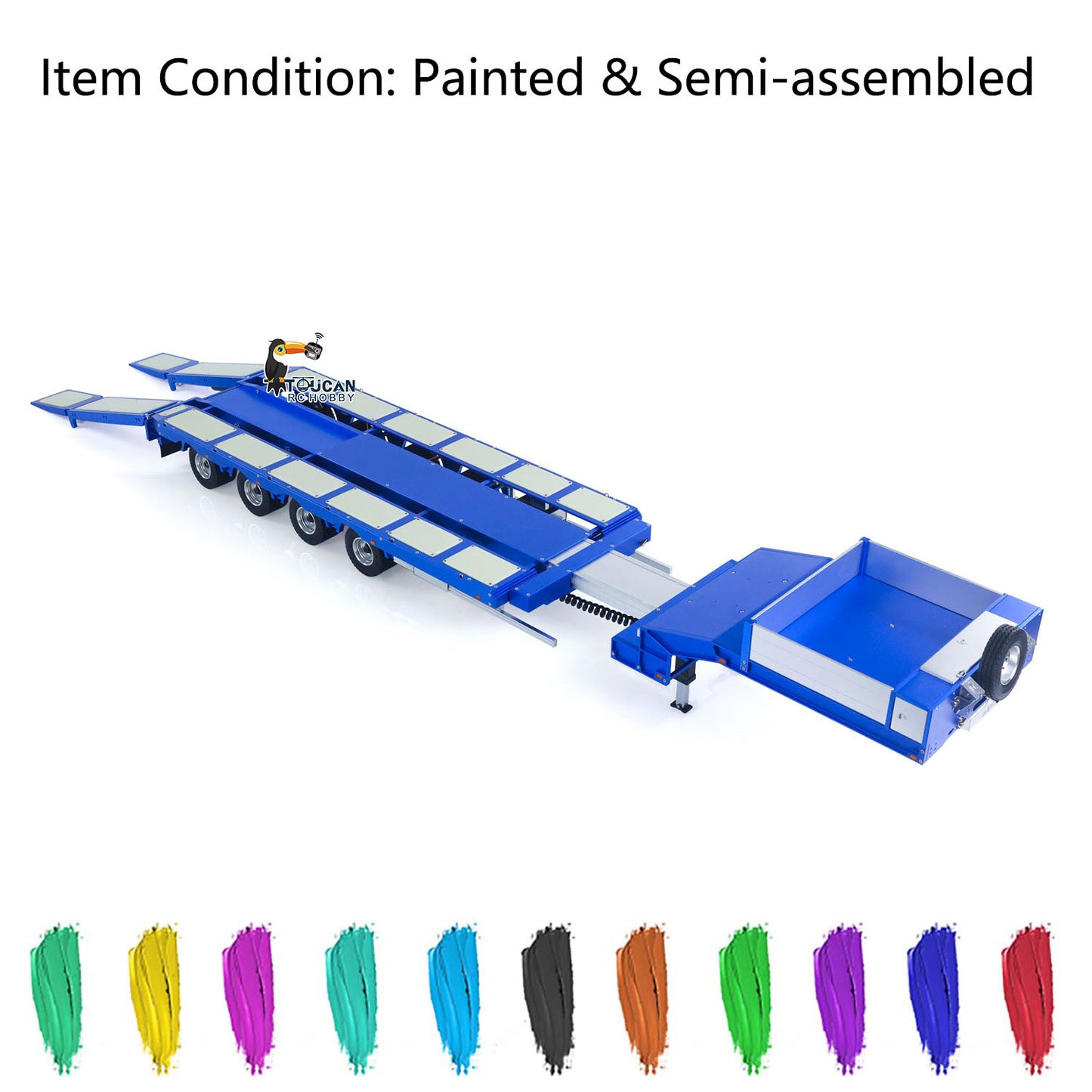 Degree 1/14 Metal Heavy 4Axle Steering Trailer 997 V2 Adjustable Length Width For TAMIYA Remote Control Tractor Truck 56379