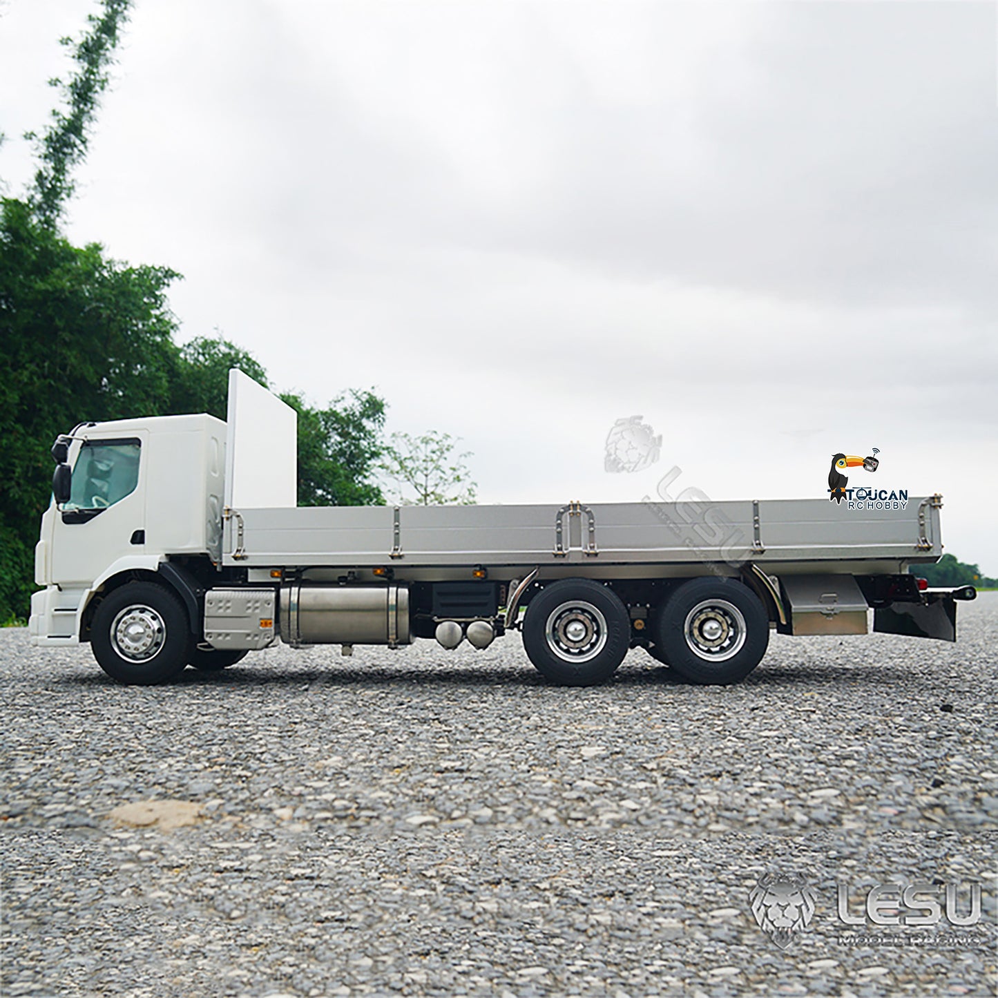 1/14 LESU 6x4 Unpainted Body Shell Assembled Chassis Radio Control Flatbed Truck RC TAMIYA Car Sound Light System Motor ESC Servo