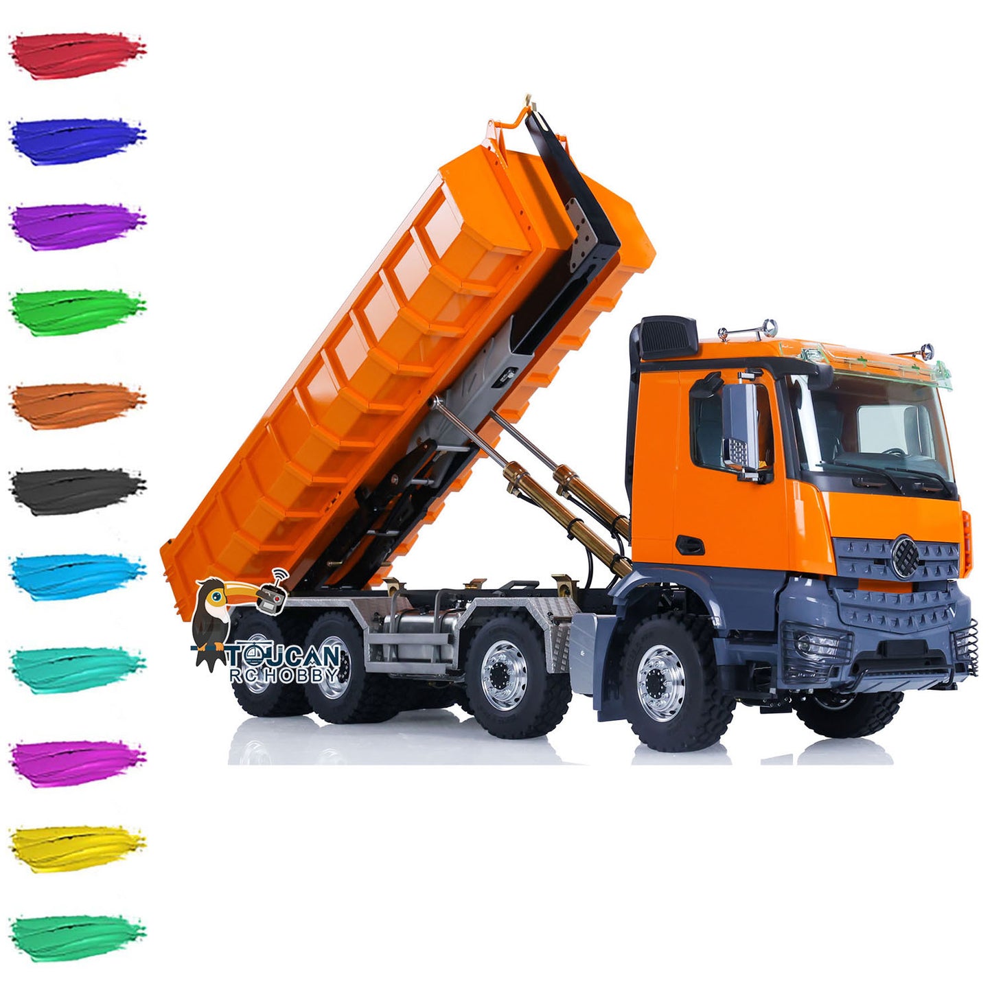 LESU 1/14 8*8 for K3363 Hydraulic RC Dumper Truck Tipper Model 1/2 Transfer Case LED Light 3T Sound ESC Servo Motor
